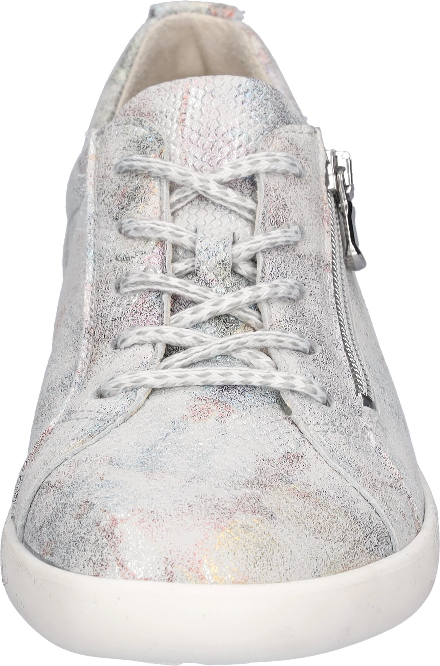 Schnürschuh WALDLÄUFER "H-CLOÈ", Damen, Gr. 6,5, silberfarben multicolor, Nubukleder, metallic, Schuhe Schnürschuh, in H-Weite, Freizeitschuh, Halbschuh, Schnürer 3
