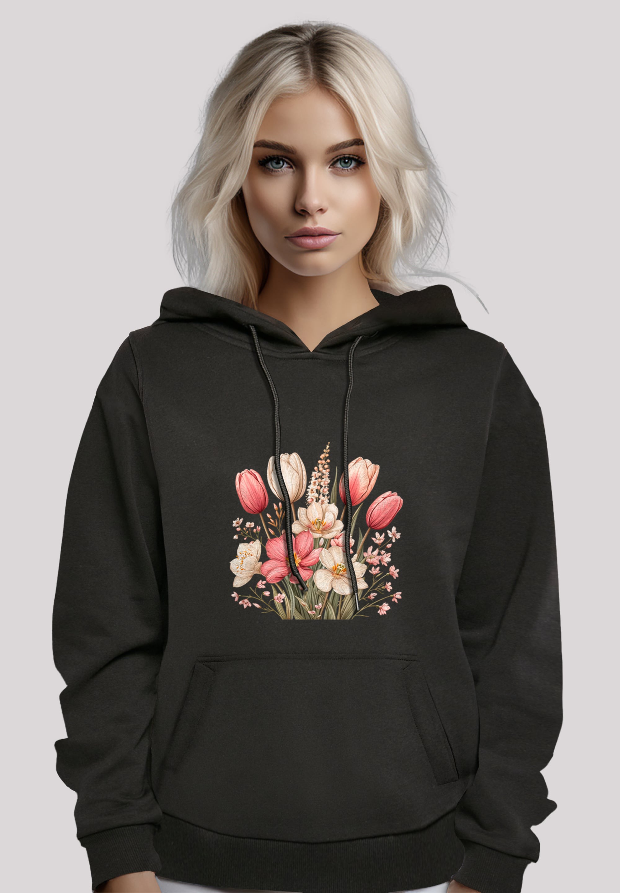 F4NT4STIC Kapuzenpullover »Rosa weißer Frühlingsblumenstrauß«, Premium Qualität