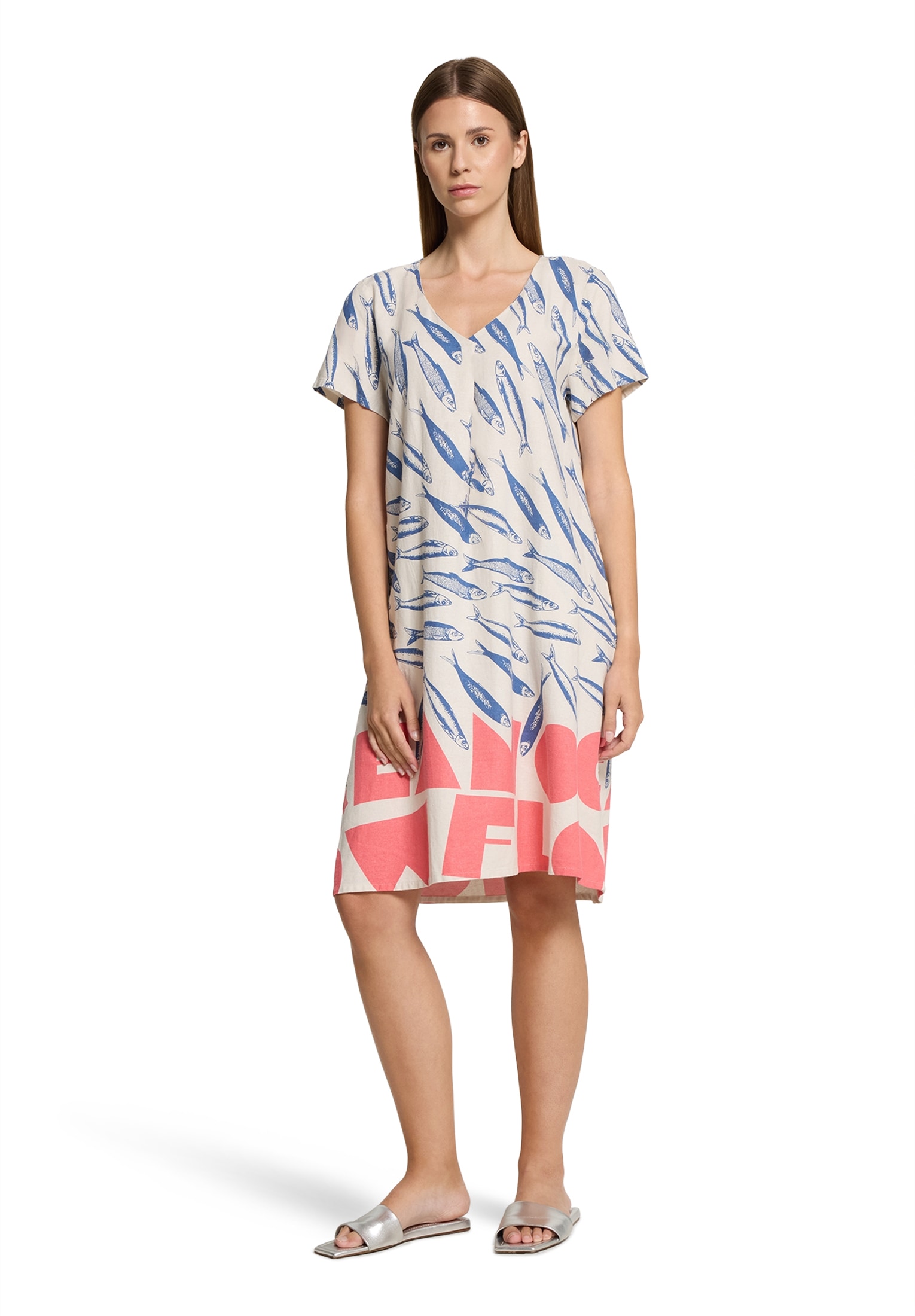 Betty Barclay Sommerkleid »Betty Barclay Damen Leinenkleid mit V-Ausschnitt«, Form