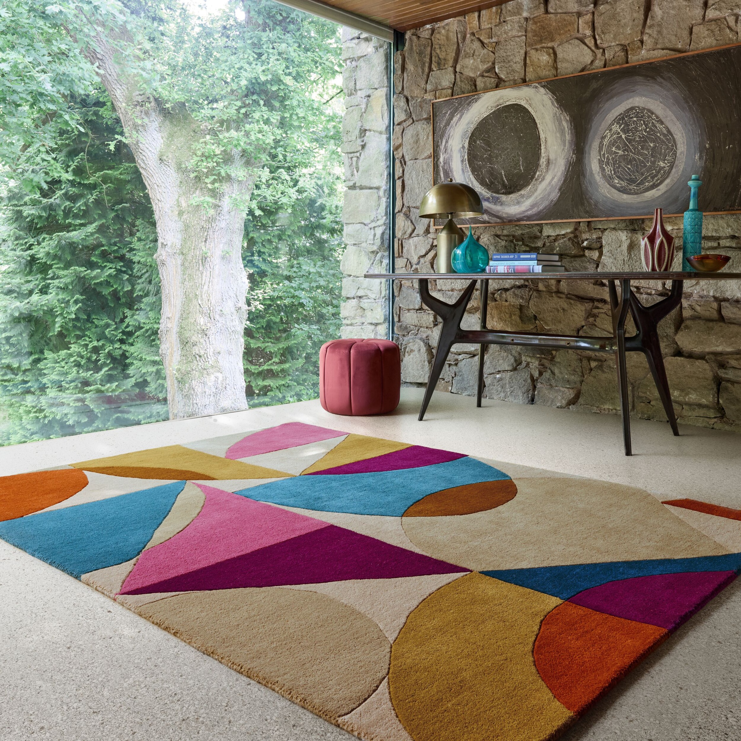 FLAIR RUGS Wollteppich "Oblix mehrfarbig" rechteckig 12 mm Höhe mit geometr günstig online kaufen