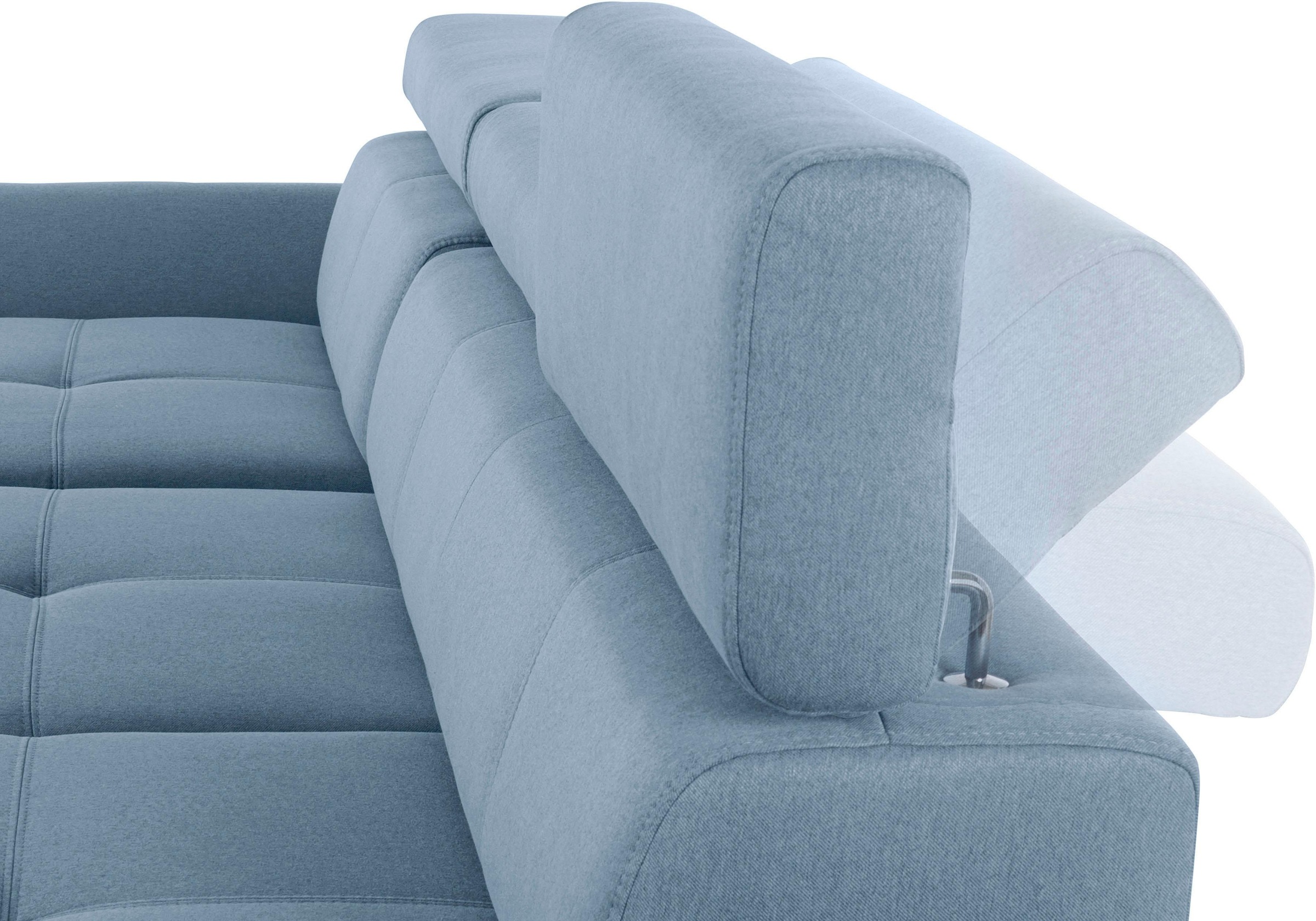 exxpo - sofa fashion Ecksofa »Maretto, bequem und komfortabel, L-Form«, inkl. Kopf- bzw. Rückenverstellung, wahlweise mit Bettfunktion