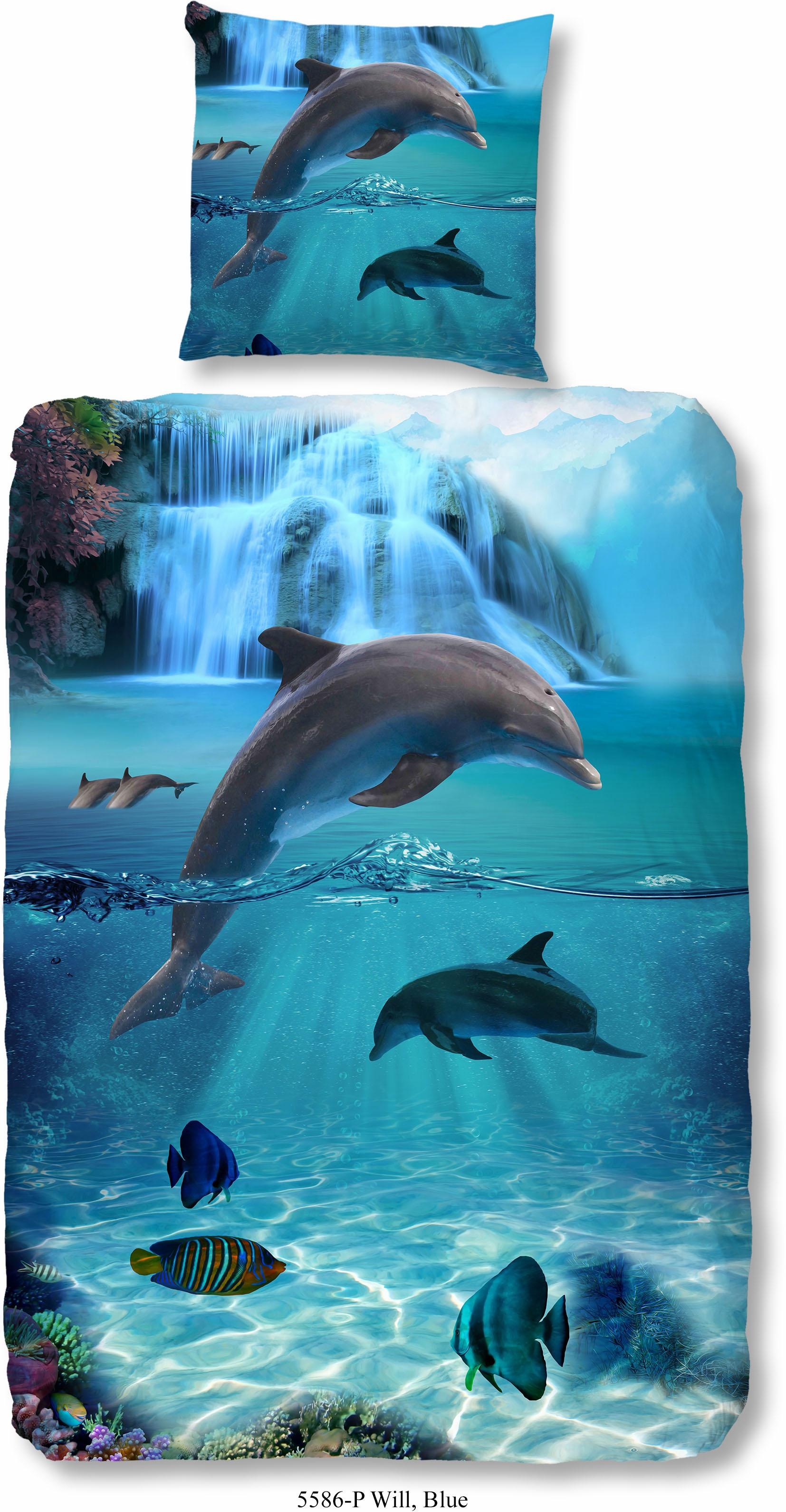 good morning Kinderbettwäsche »Flipper«, (2 tlg.), mit Delfinmotiv kaufen