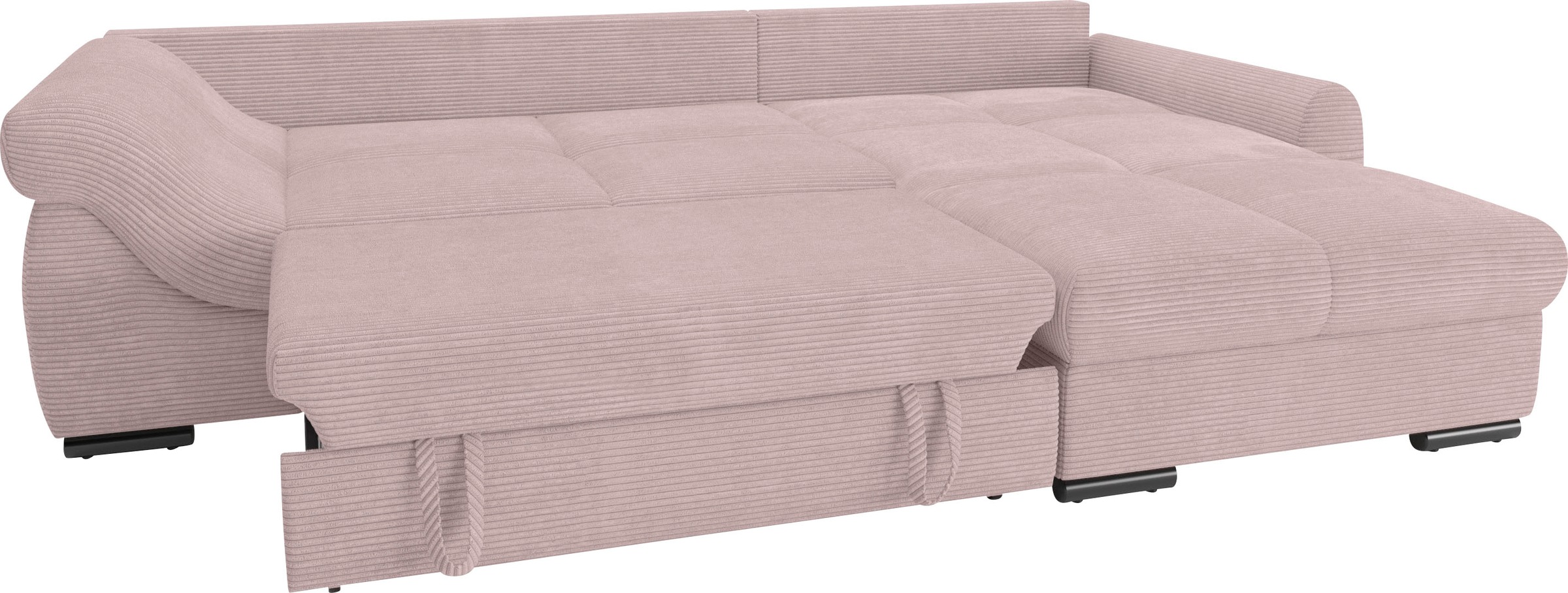 Mr. Couch Ecksofa »Livorno DuraFlex L-Form«, inkl. Hochschläfer-Bettauszug, XL-Bettkasten weiß beschichtet