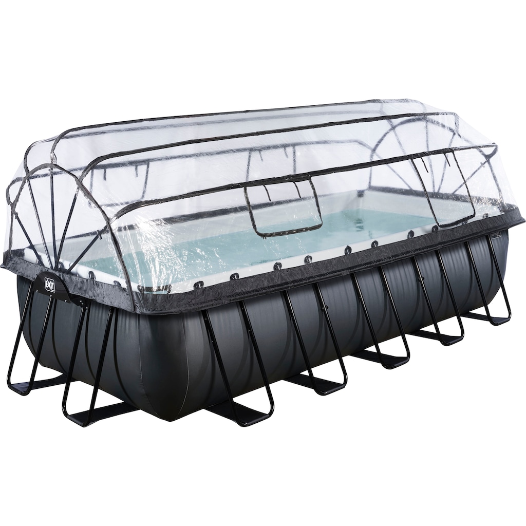 EXIT Framepool »Black Leather Pool«, 5-tlg., BxLxH: 250x540x122 cm, mit Sandfilteranlage, Wärmepumpe