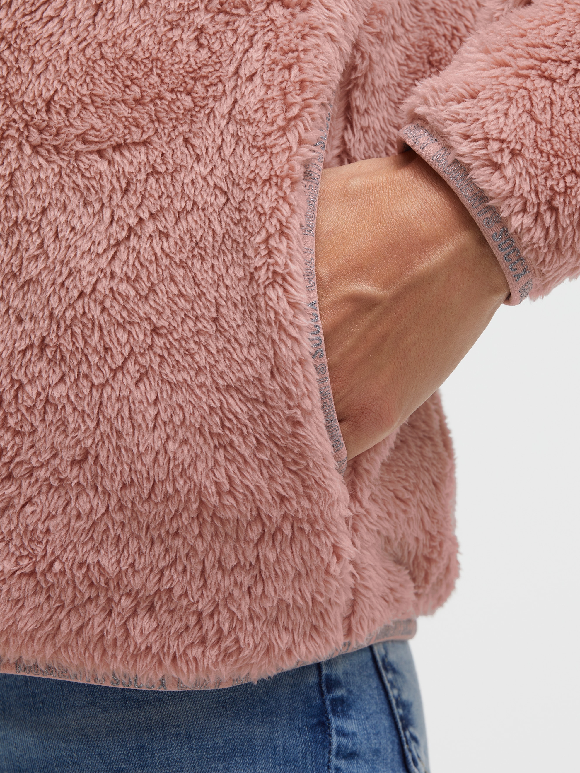 SOCCX Fleecejacke ohne Kapuze mit Stehkragen