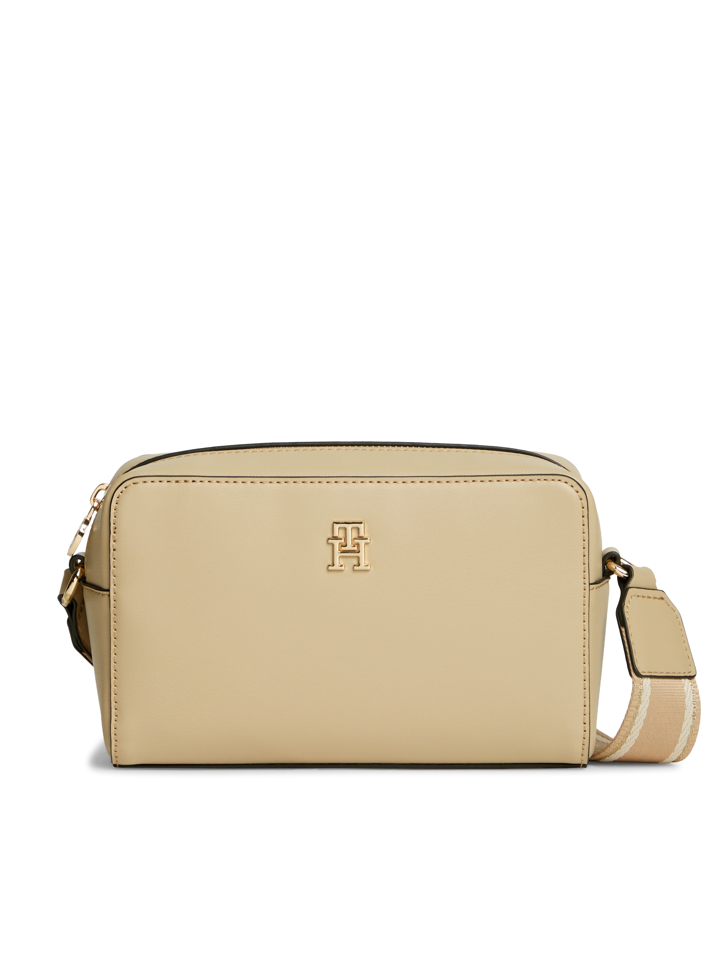 TOMMY HILFIGER Damen Mini Bag "TH JOY CAMERA BAG", beige, Lederimitat, Taschen, kleine Umhängetasche, Crossbody Bag, Schultertasche im eleganten Look