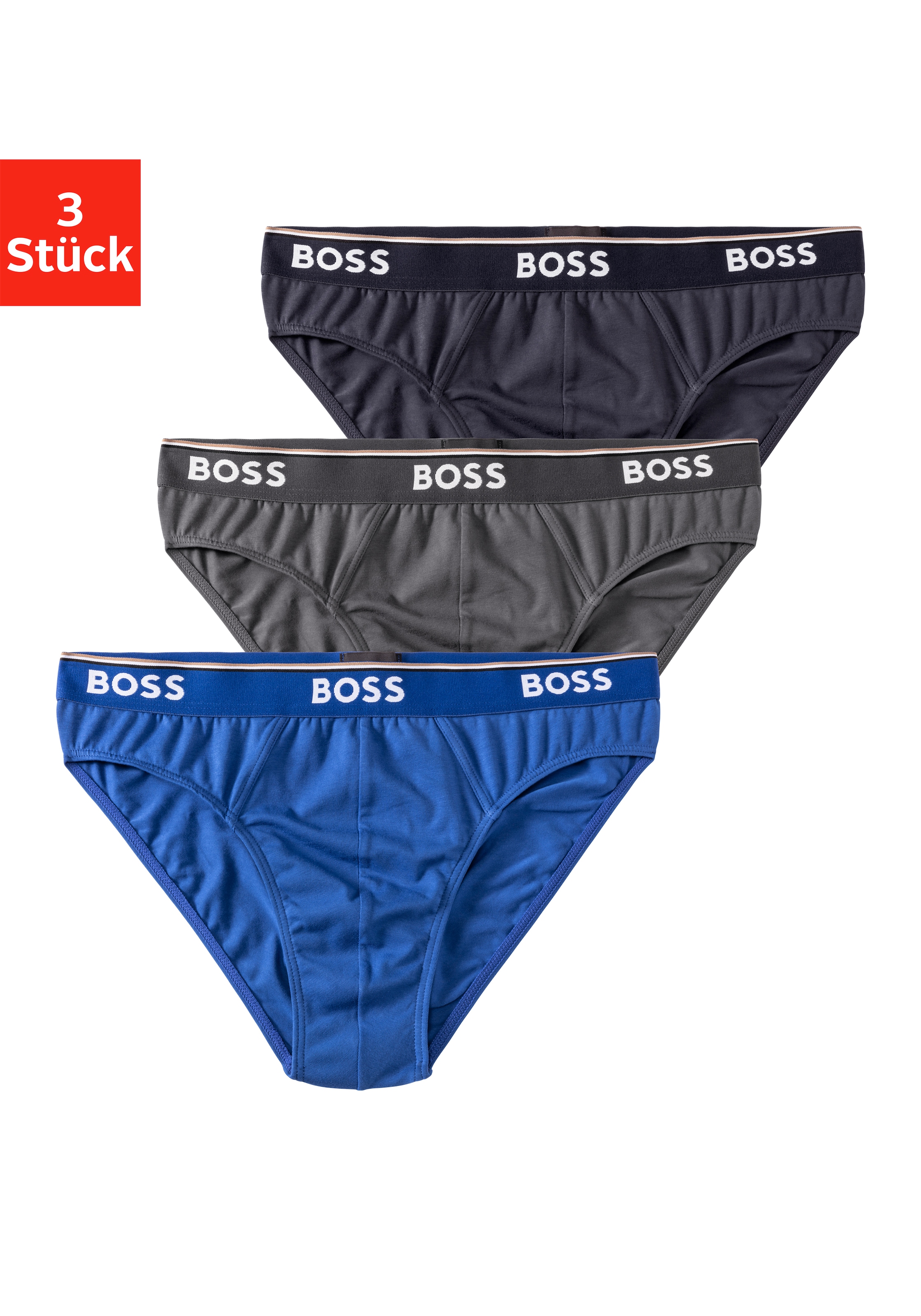 BOSS Slip, (Packung, 3er-Pack), mit Logo Webbund