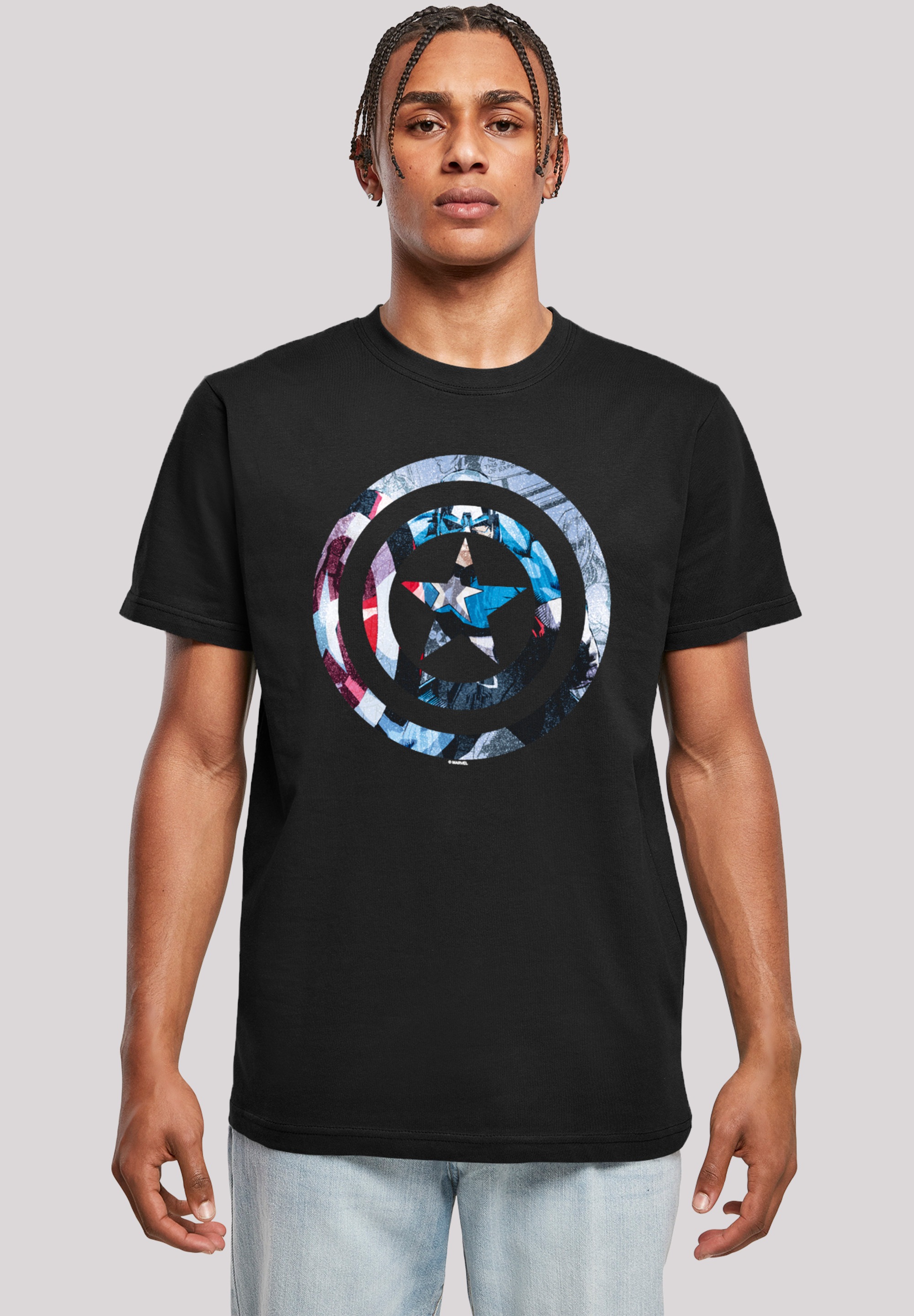 T-Shirt »Marvel Superhelden Avengers Captain America Montage Symbol«, Herren,Premium...