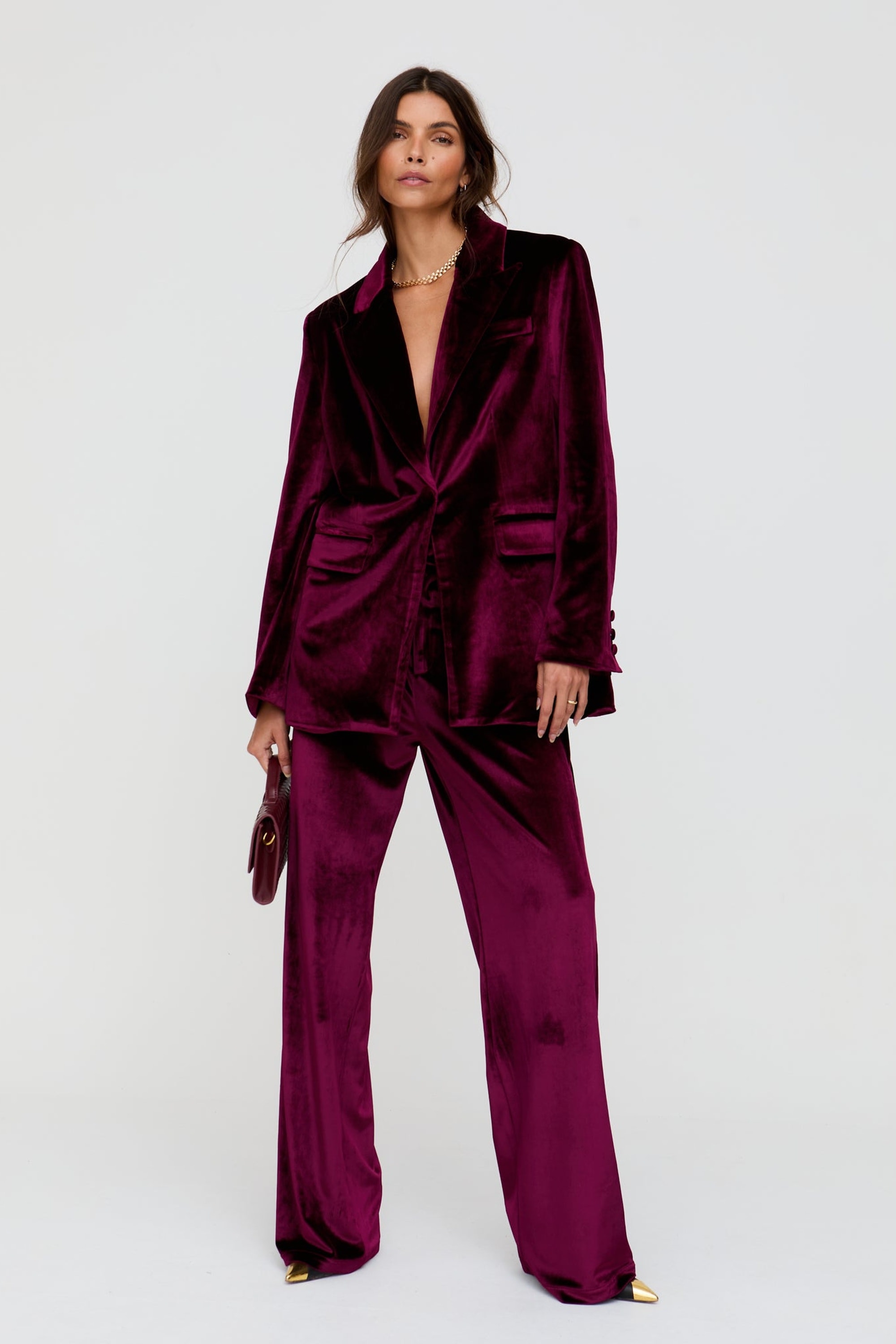 Lily and Lionel Jerseyhose »Valerie Straight Leg Velvet Trouser Damen«