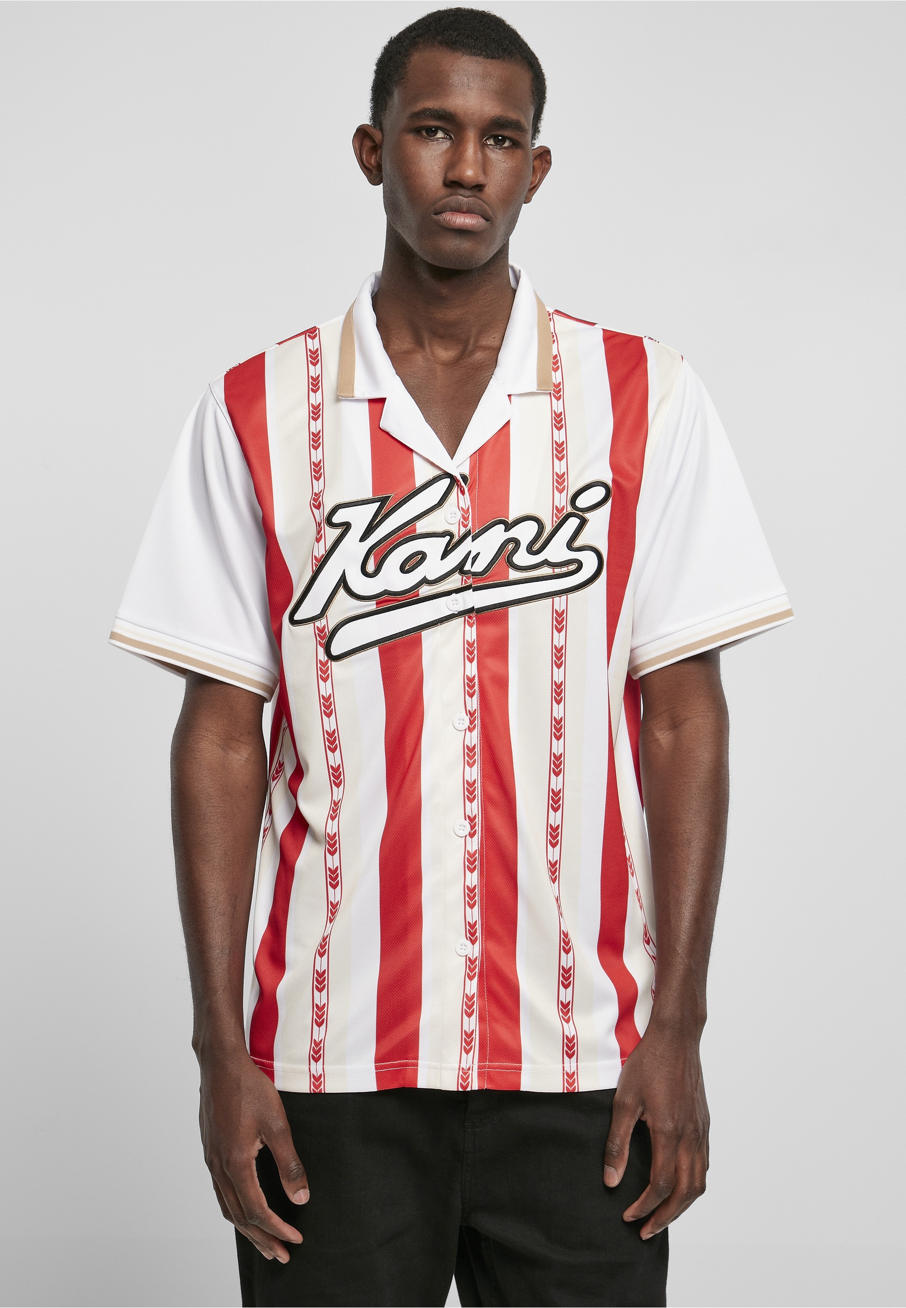 Karl Kani T-Shirt »Karl Kani Herren KM222-002-1 Varsity Block Stripe Baseball Shirt« 1 Stk.