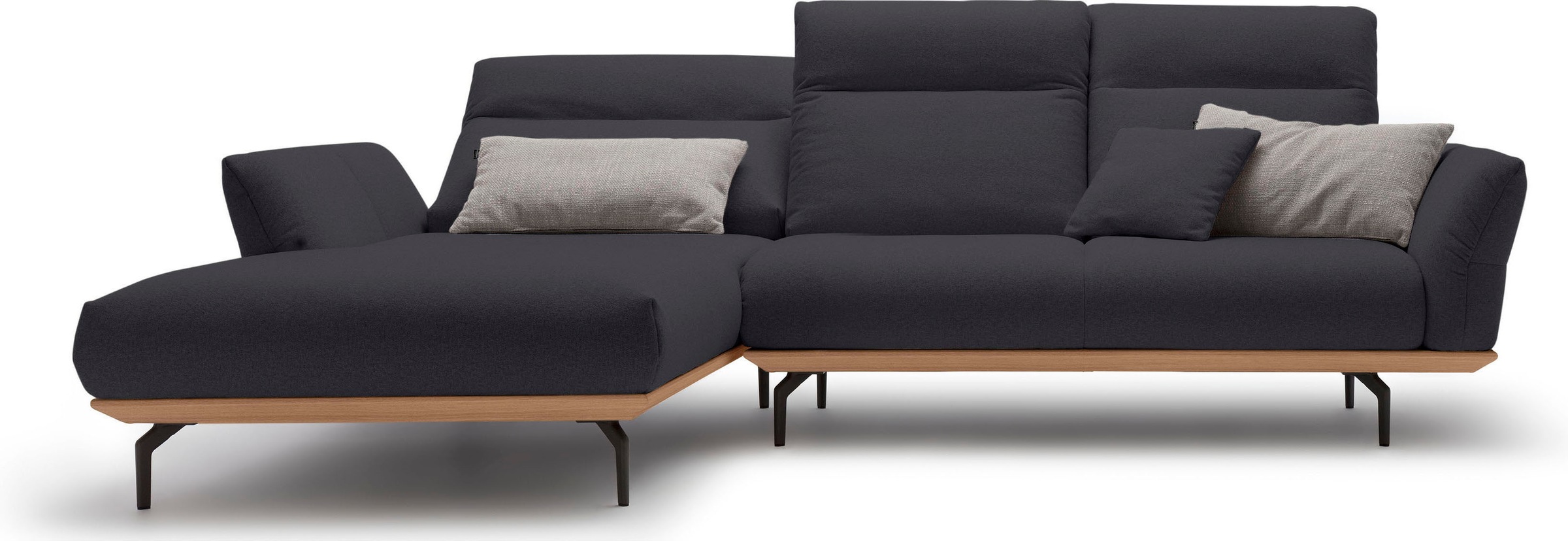Creation BY ROLF BENZ Ecksofa »CR.460«, Sockel in Eiche, Alugussfüße in umbragrau, Breite 298 cm