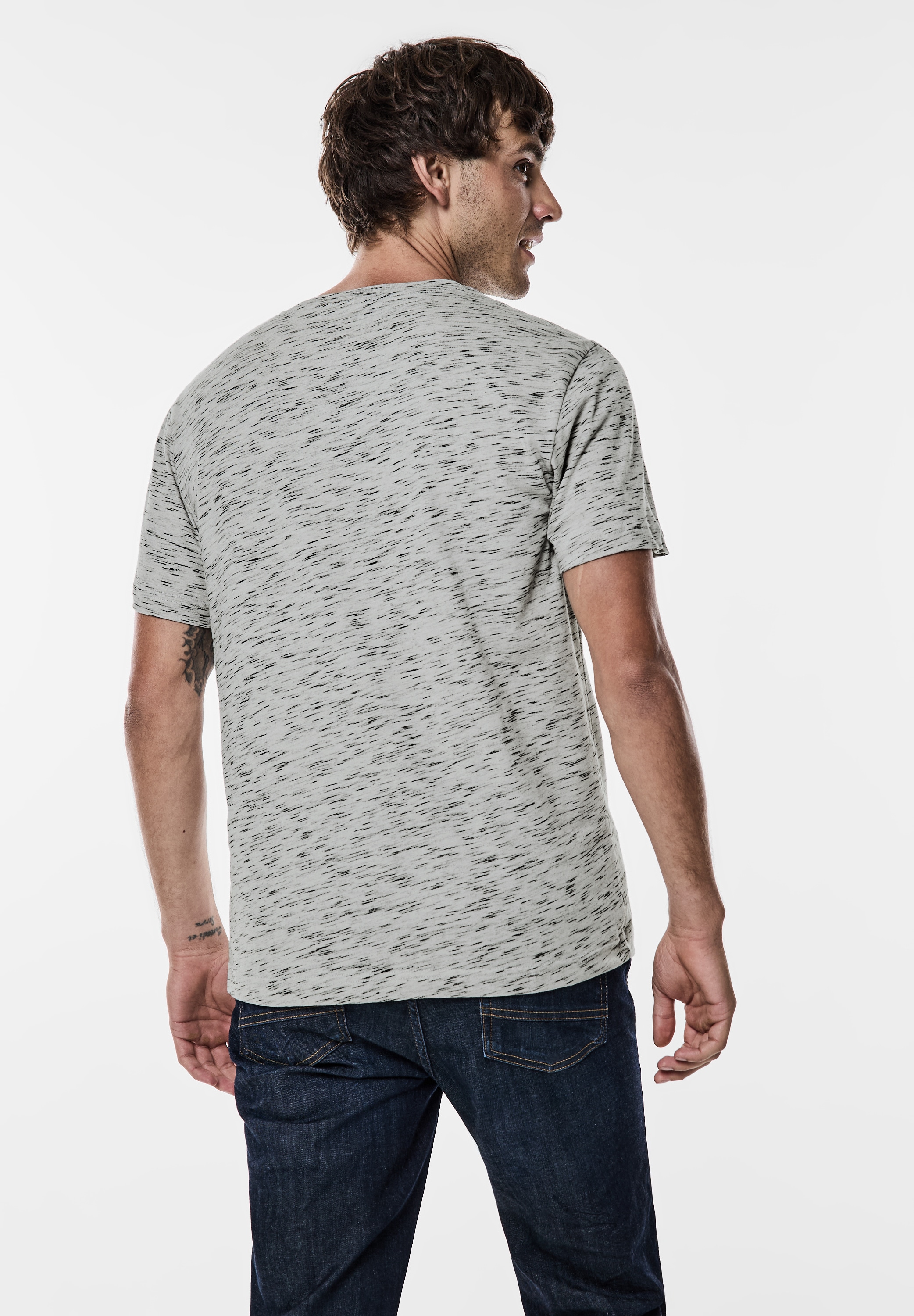 STREET ONE MEN T-Shirt, aus Baumwolle mit Stretchante günstig online kaufen