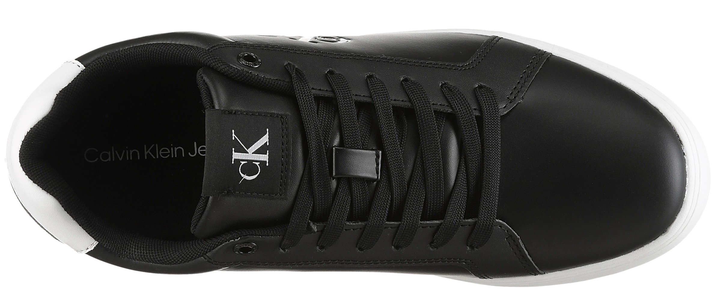 Calvin Klein Jeans Sneaker »CLASSIC CUPSOLE MONO LTH«  Freizeitsneaker, Halbschuh, Schnürschuh in klassischer Optik