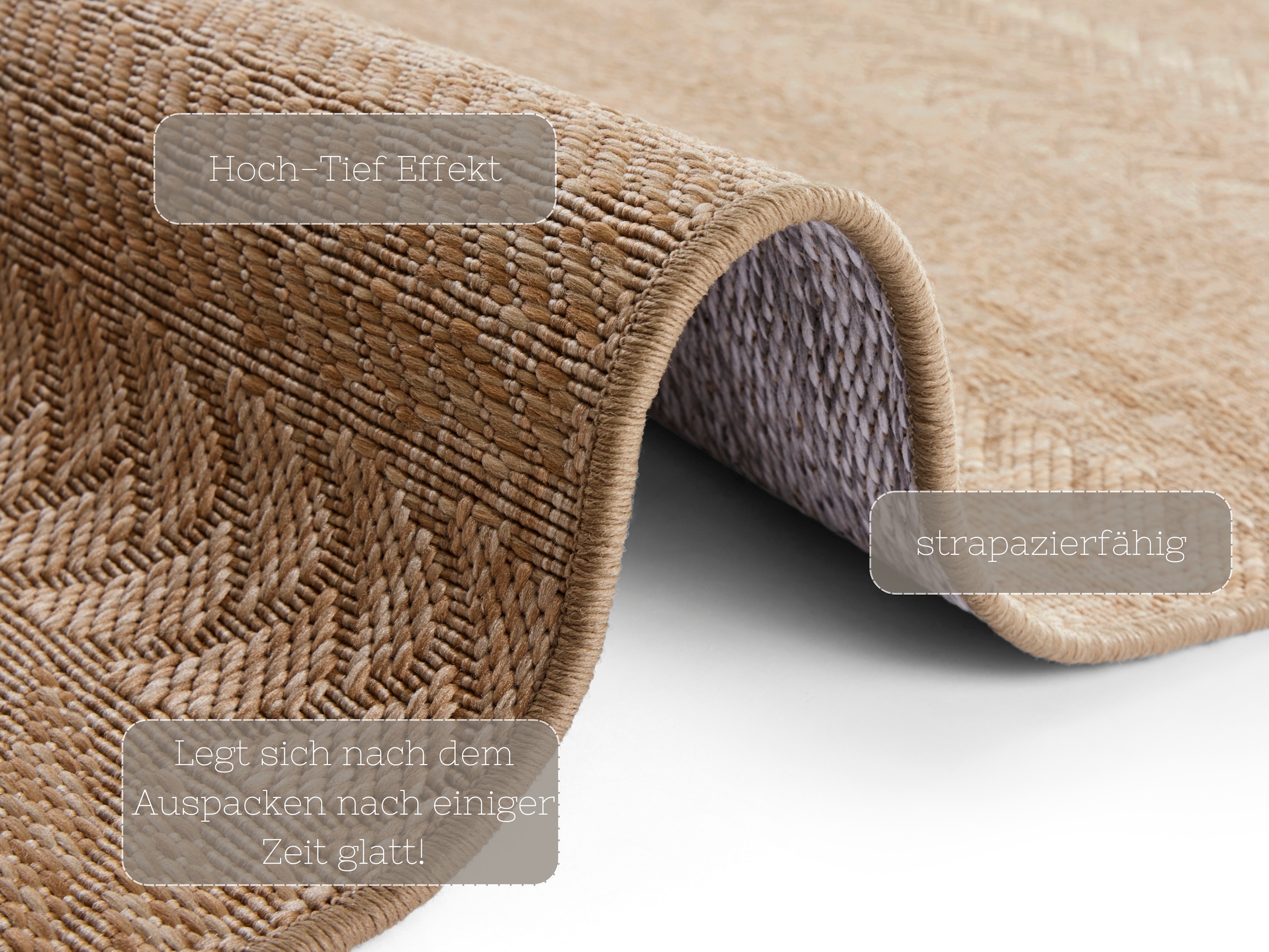 NORTHRUGS Teppich »Granado«, rechteckig, 6 mm Höhe, In- und Outdoor, Sisal Optik, Robust, Pflegeleicht, Flachgewebe