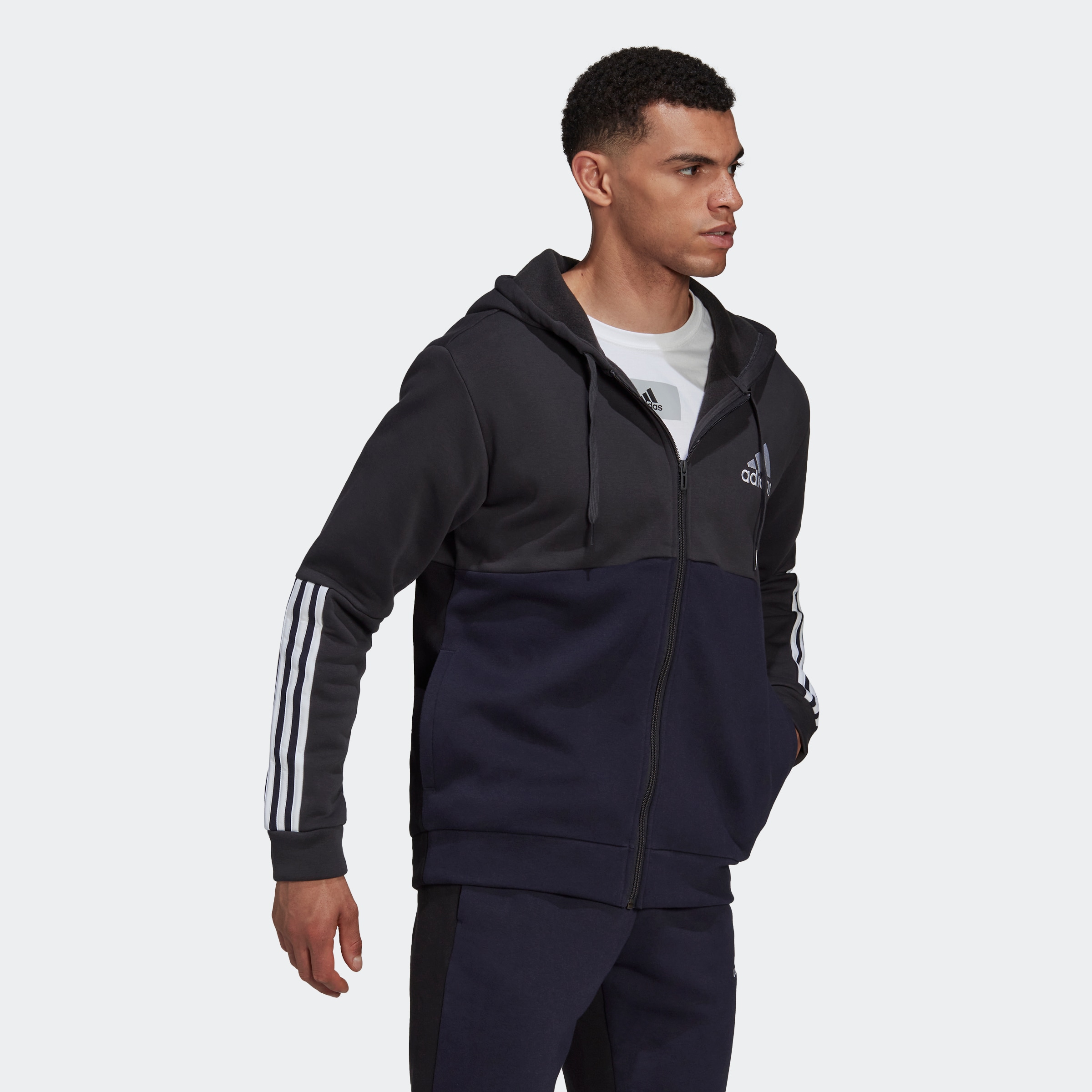 adidas Sportswear Kapuzensweatshirt »ESSENTIALS COLORBLOCK FLEECE KAPUZENJACKE«