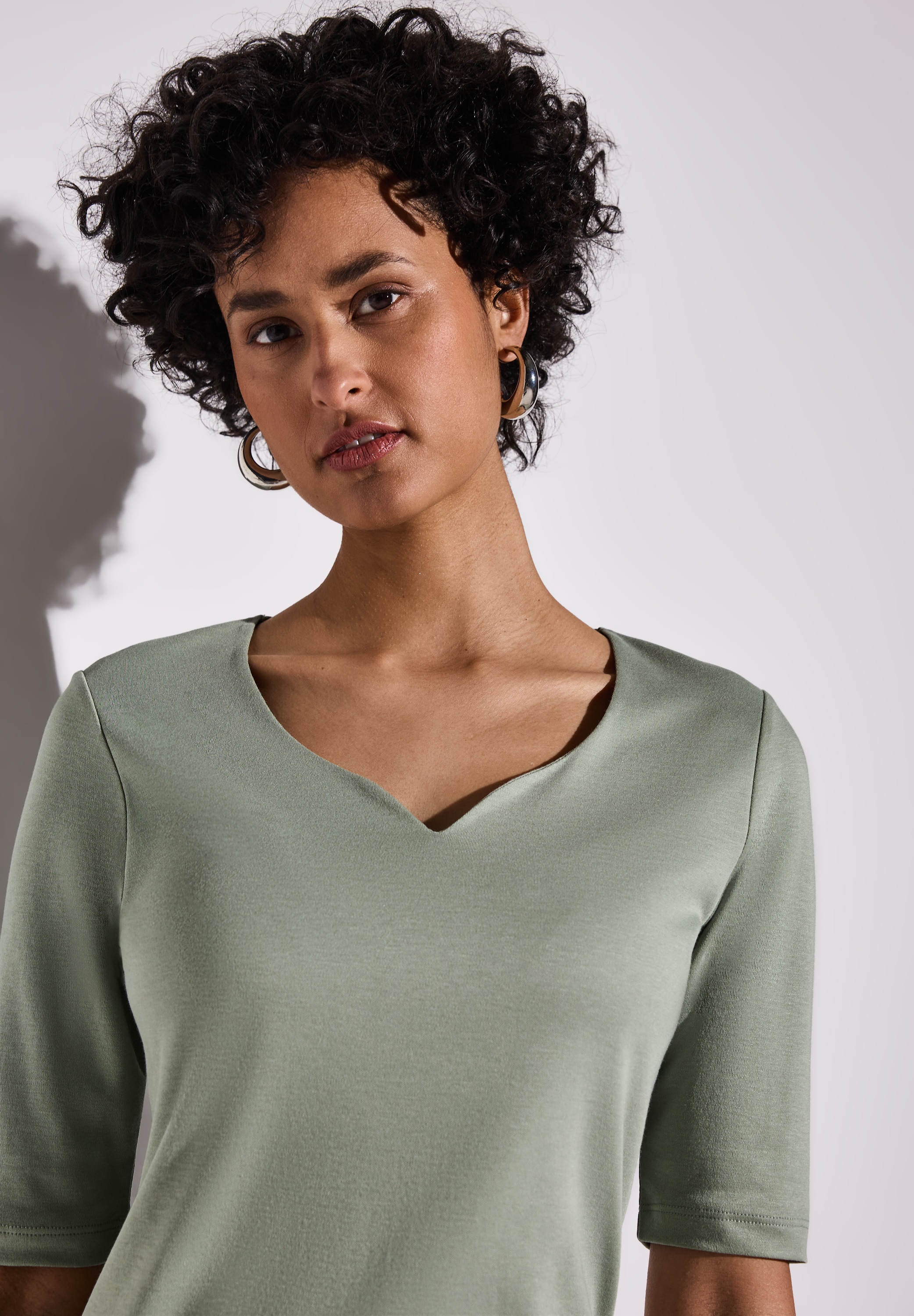 STREET ONE T-Shirt »Ada«, mit Herzausschnitt