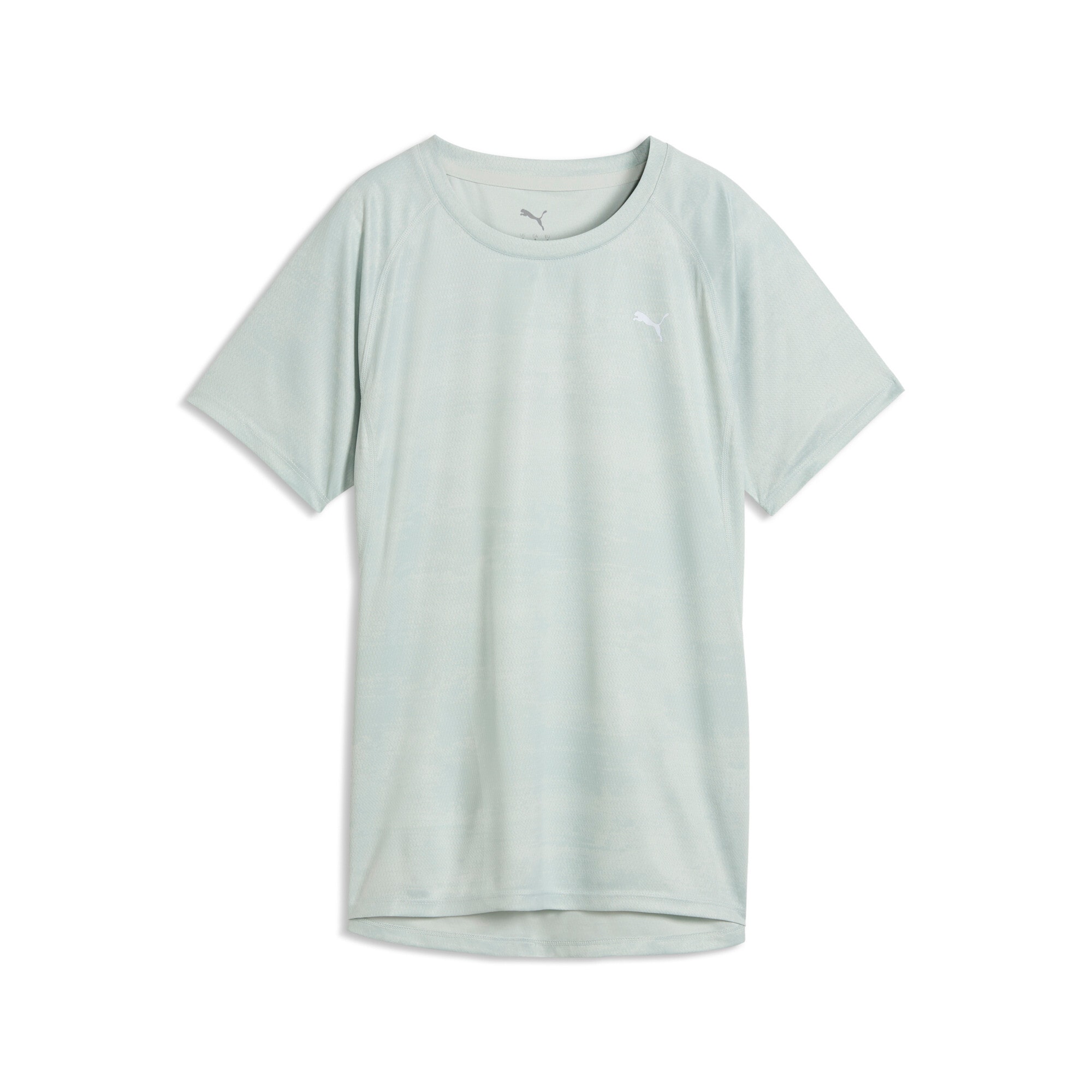 PUMA Laufshirt "W RUN VELOCITY AOP TEE" T-Shirt, mit Rundhalsausschnitt, mit jamaikanischem Aufdruck