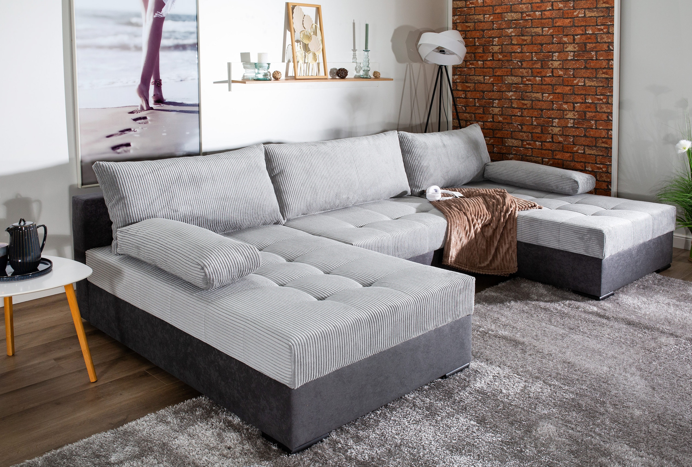 COLLECTION AB Wohnlandschaft "Josy", inkl. Bettfunktion, Bettkasten, mit 3 günstig online kaufen