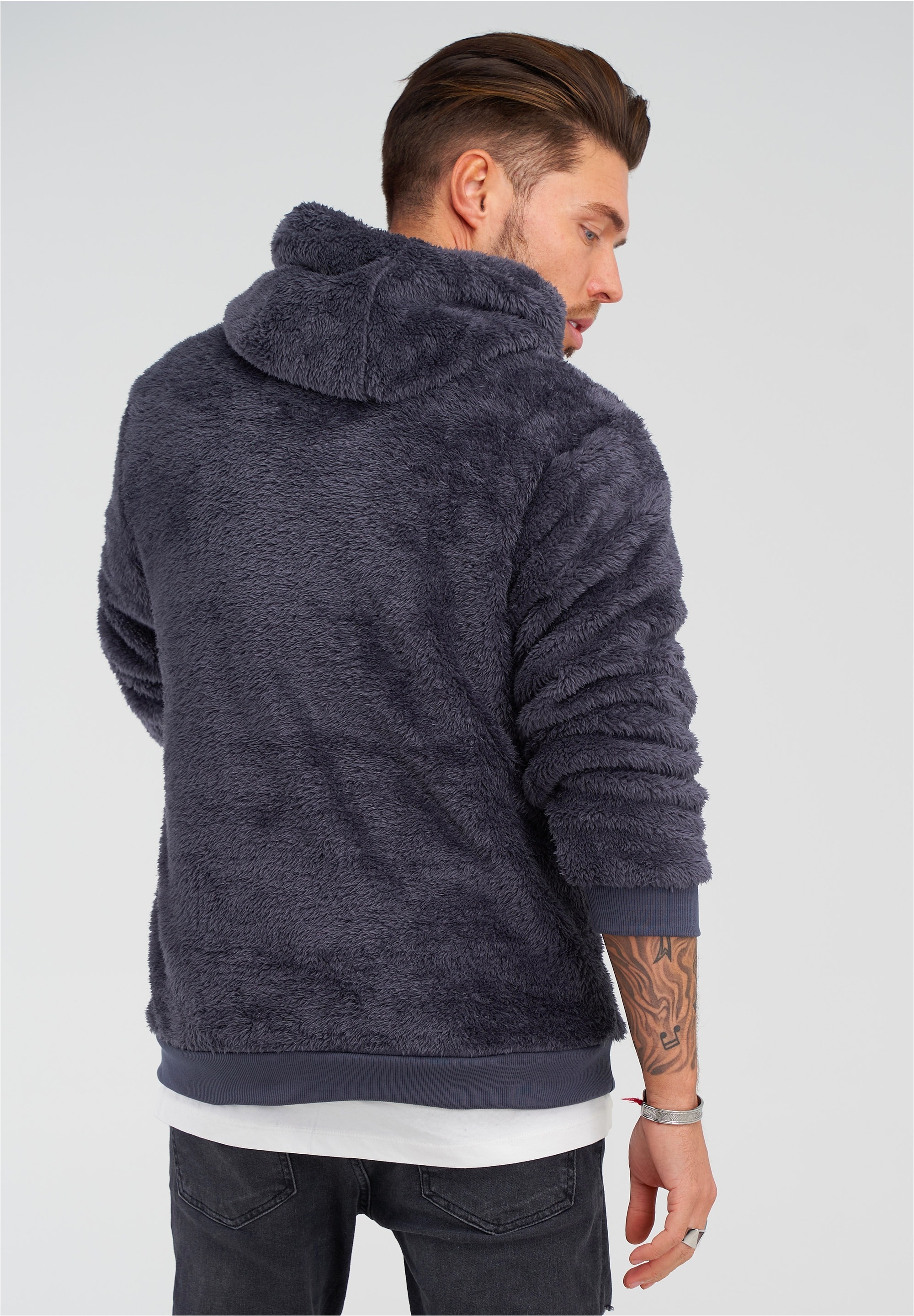 behype Kapuzensweatshirt »HOOD«, aus weichem Teddyfleece