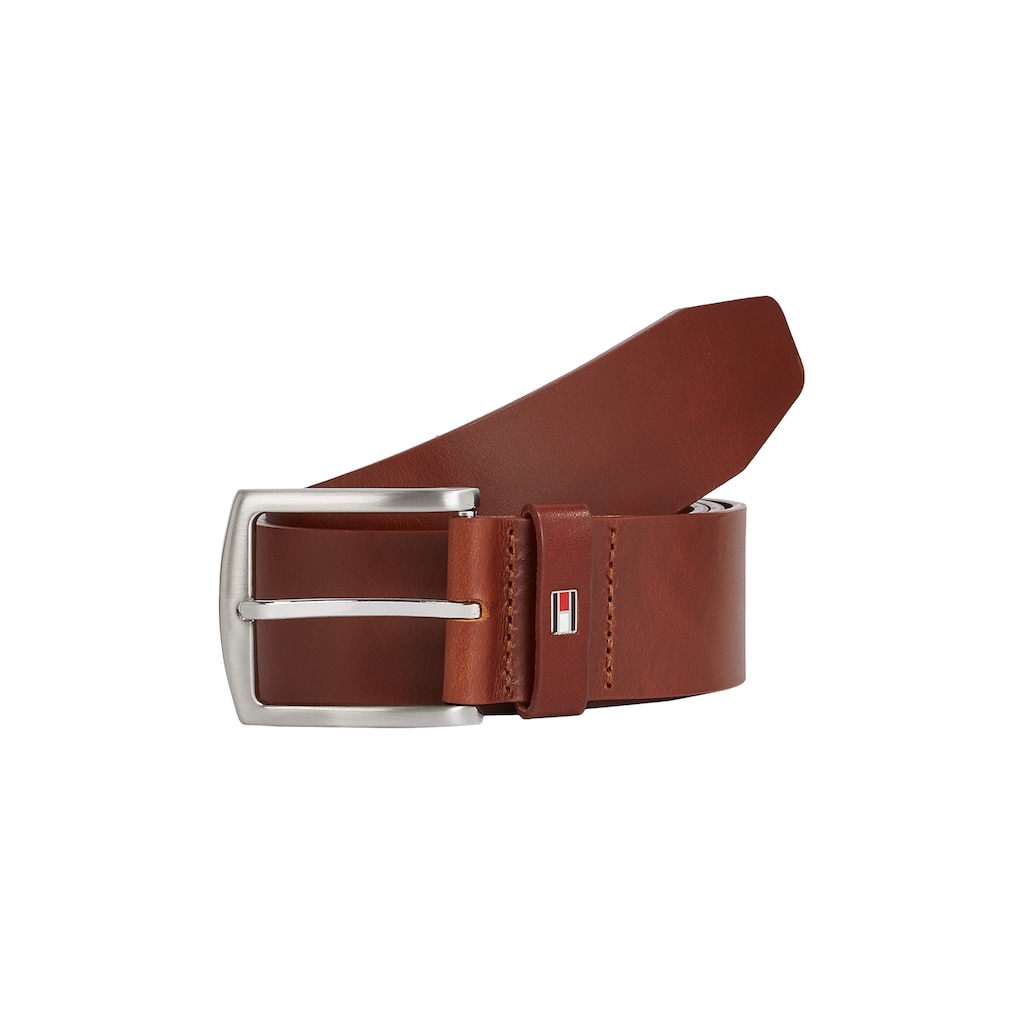 Tommy Hilfiger Ledergürtel »New Denton 4 cm«, NEW DENTON BELT mit Flag-Logoschlaufe