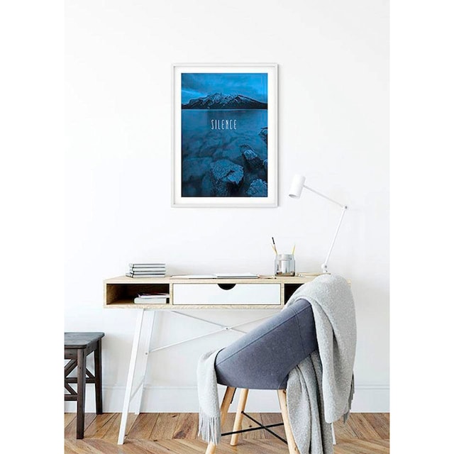 Komar Poster »Word Lake Silence Blue«, Natur, (1 St.), Kinderzimmer,  Schlafzimmer, Wohnzimmer | BAUR