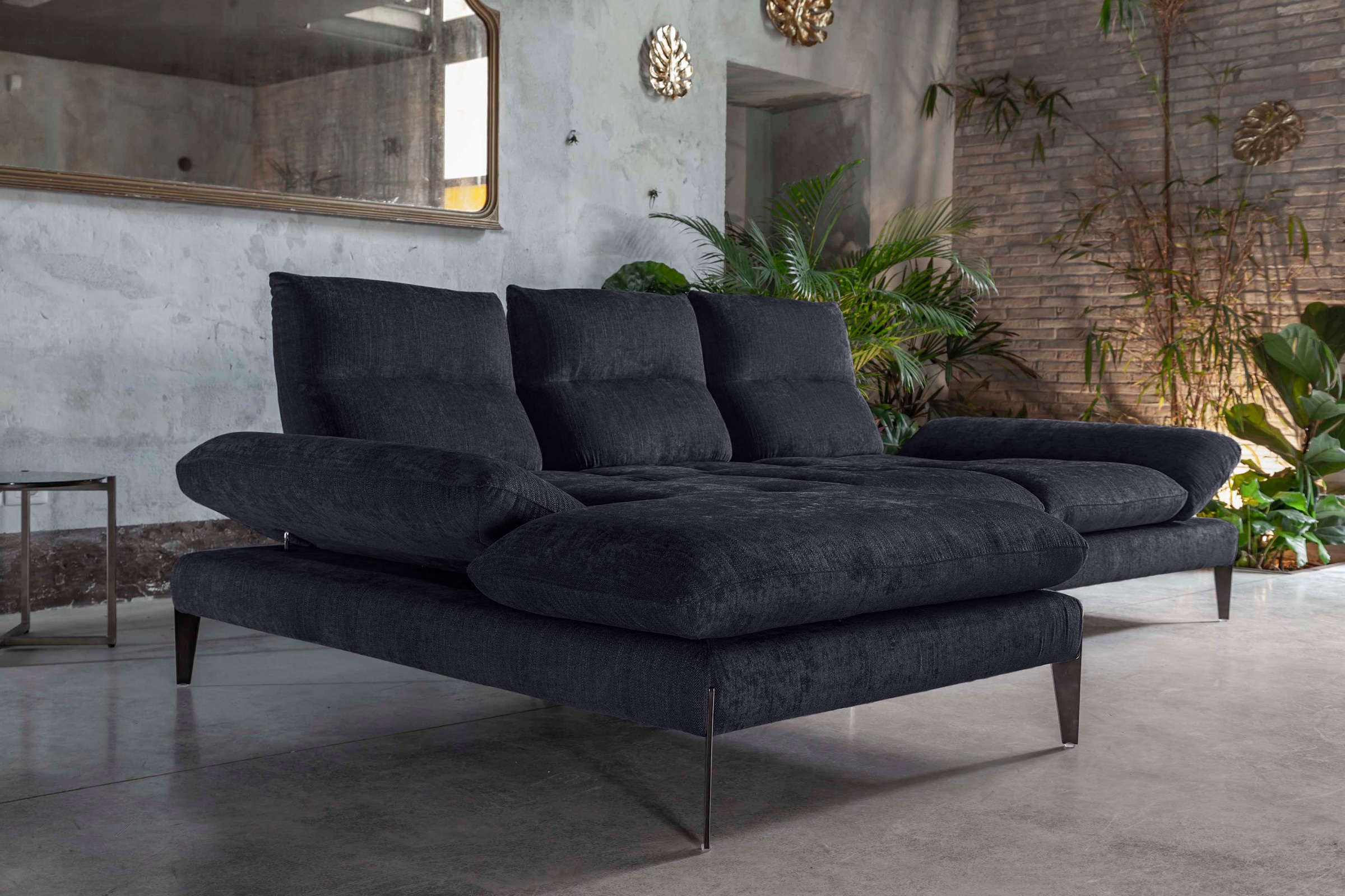 Nicoletti Home Ecksofa "Monnalisa", Breite 287 cm, mit Sitztiefeverstellung günstig online kaufen