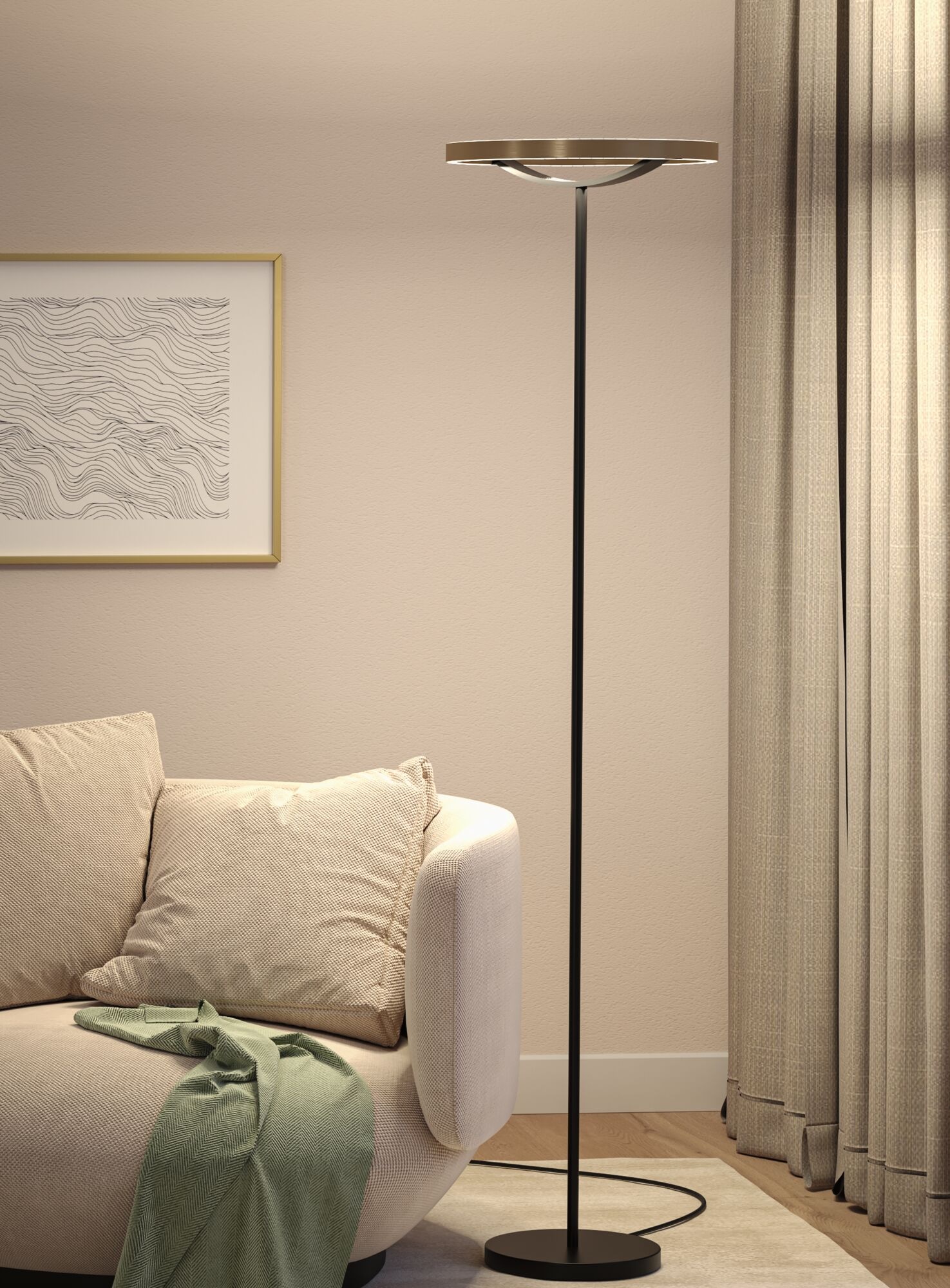 Paulmann LED Stehlampe »Melira LED 17,5W Gold /Schwarz 230V Metall« LED-Modul 1 Stk. 3-Step-Dim