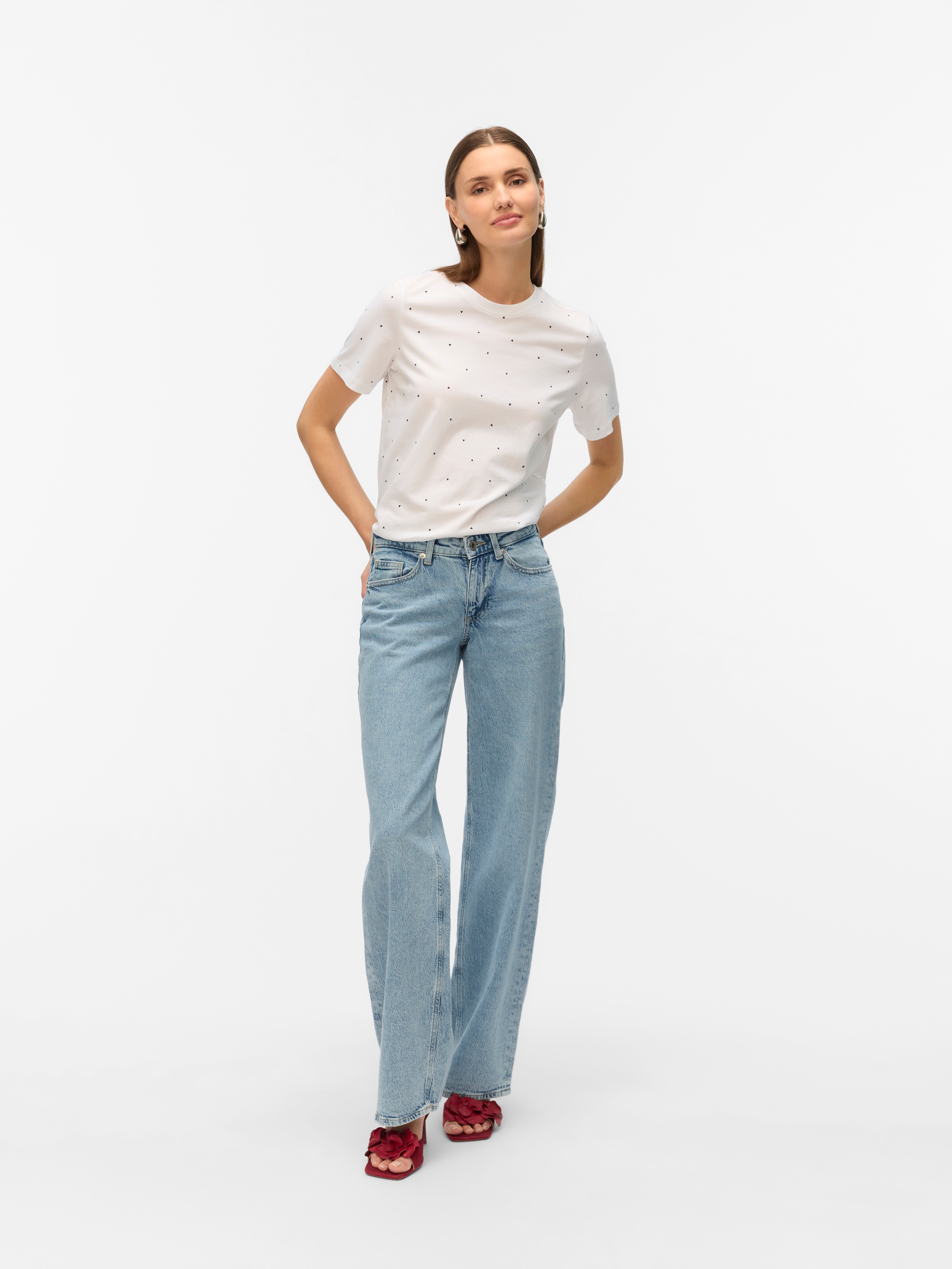 Vero Moda Kurzarmshirt »VMPAULINA AOP SS T-SHIRT GA JRS NOOS«