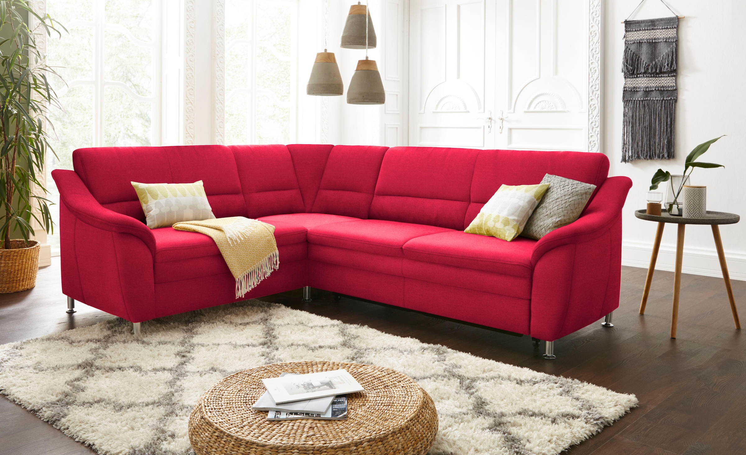 sit&more Ecksofa »Cardoso L-Form«, mit Federkern, wahlweise mit Bettfunktion und Schubkasten