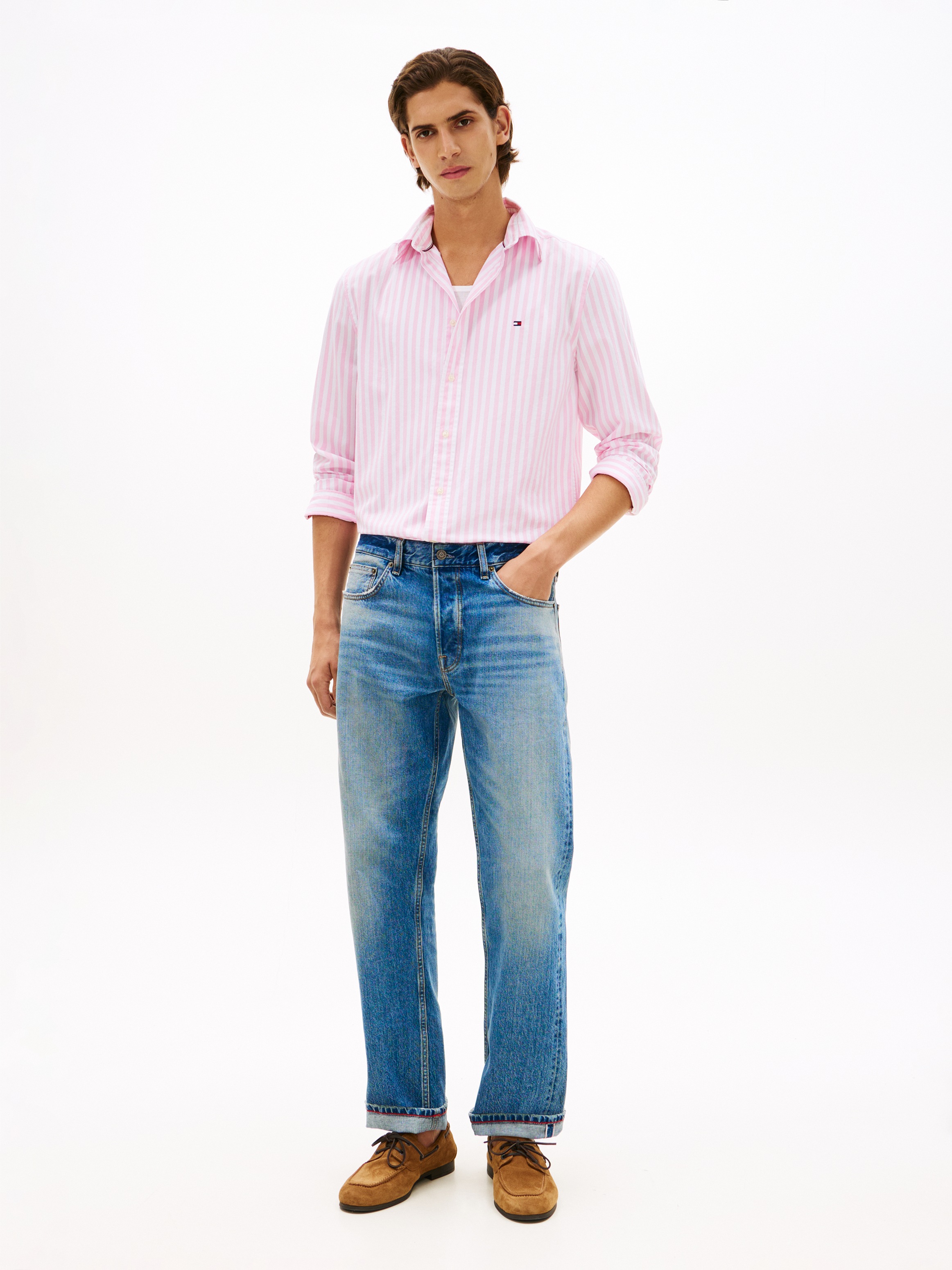 Thumbnail - Tommy Hilfiger Langarmhemd "FLEX POPLIN CLASSIC STP Regular Fit" gestreift, Button-Down-Kragen