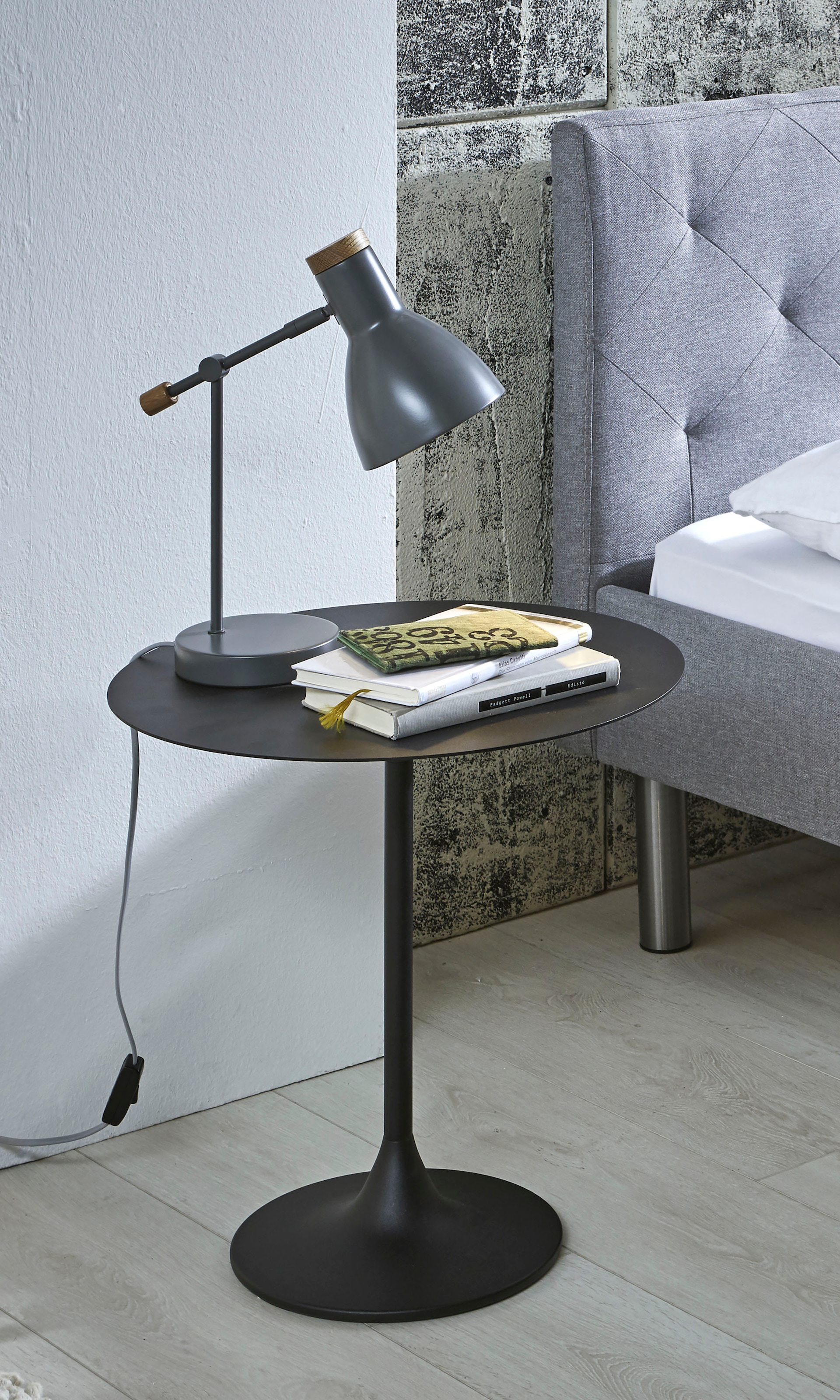 Table d'Appoint Ronde "Martine" 46cm Noir