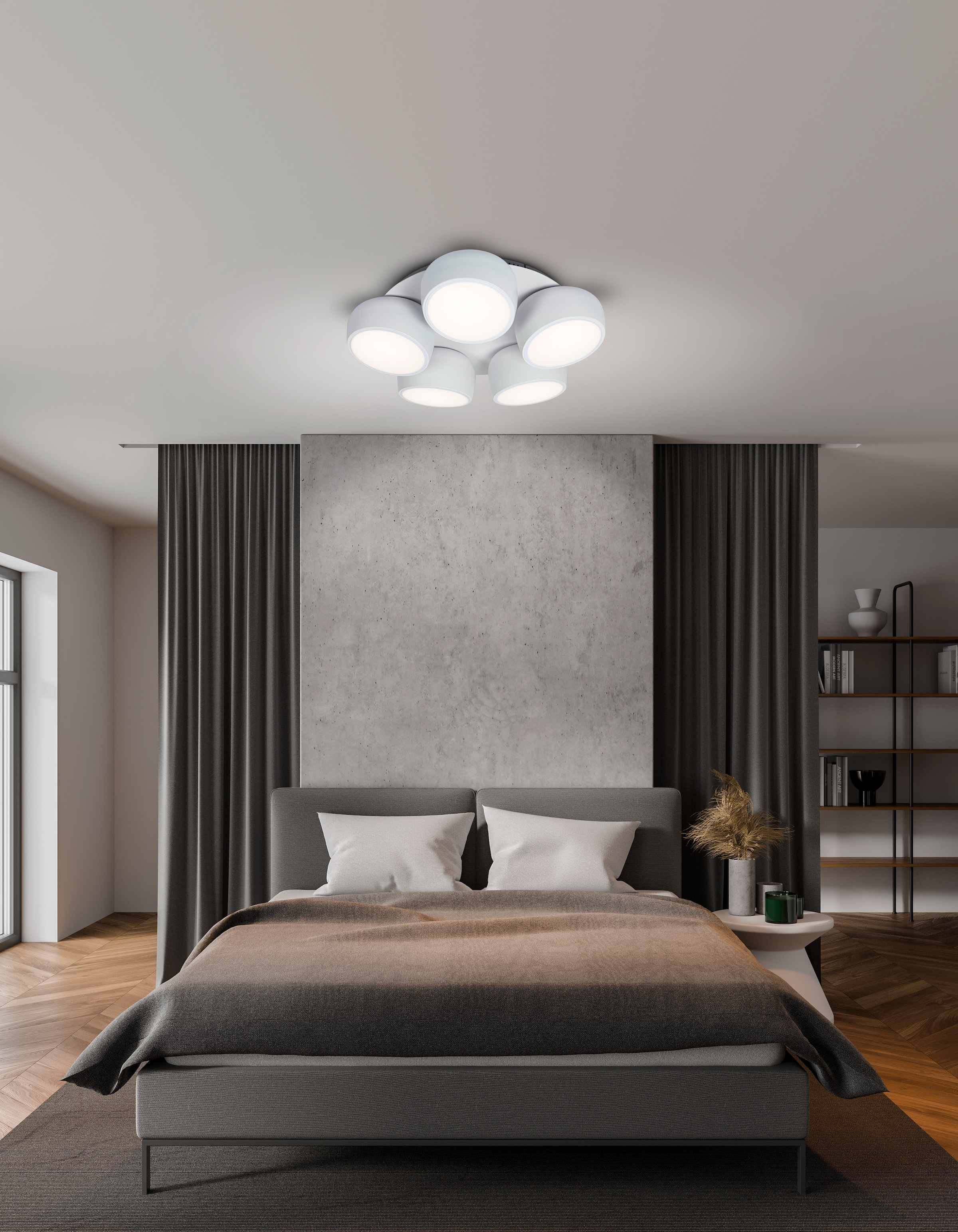 näve LED Deckenleuchte »Eliora« LED-Modul 1 Stk. warmweiß - kaltweiß LED, dimmbar, CCT, Memory, Nachtlicht, Funkfernbedienung, weiß