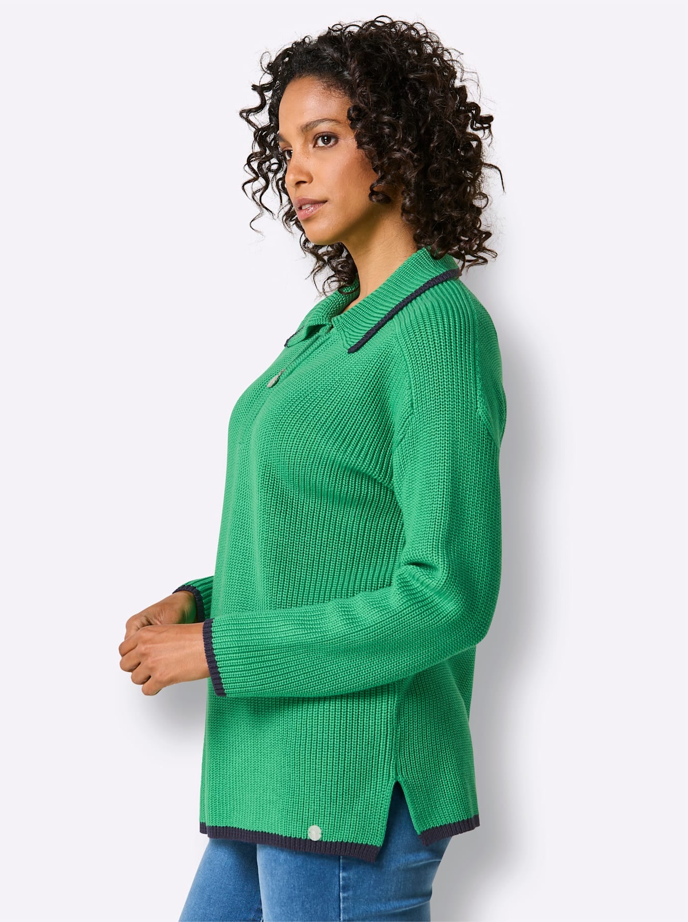 CREATION L PREMIUM Polokragenpullover »Lyocell-Baumwoll-Pullover«