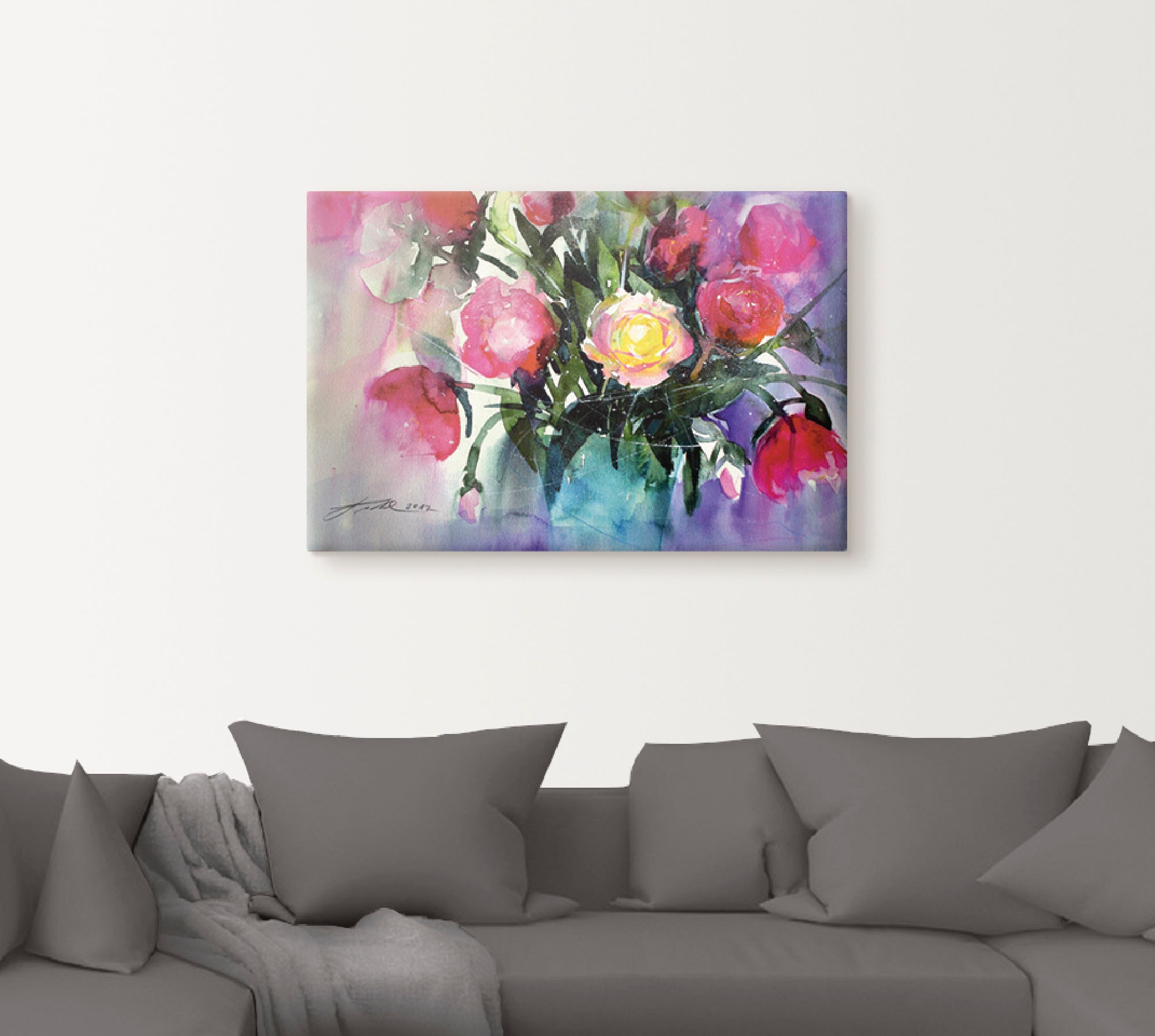 Artland Wandbild »Pfingstrosen in Vase«, Arrangements, (1 St.), als Leinwandbild, Poster in verschied. Größen