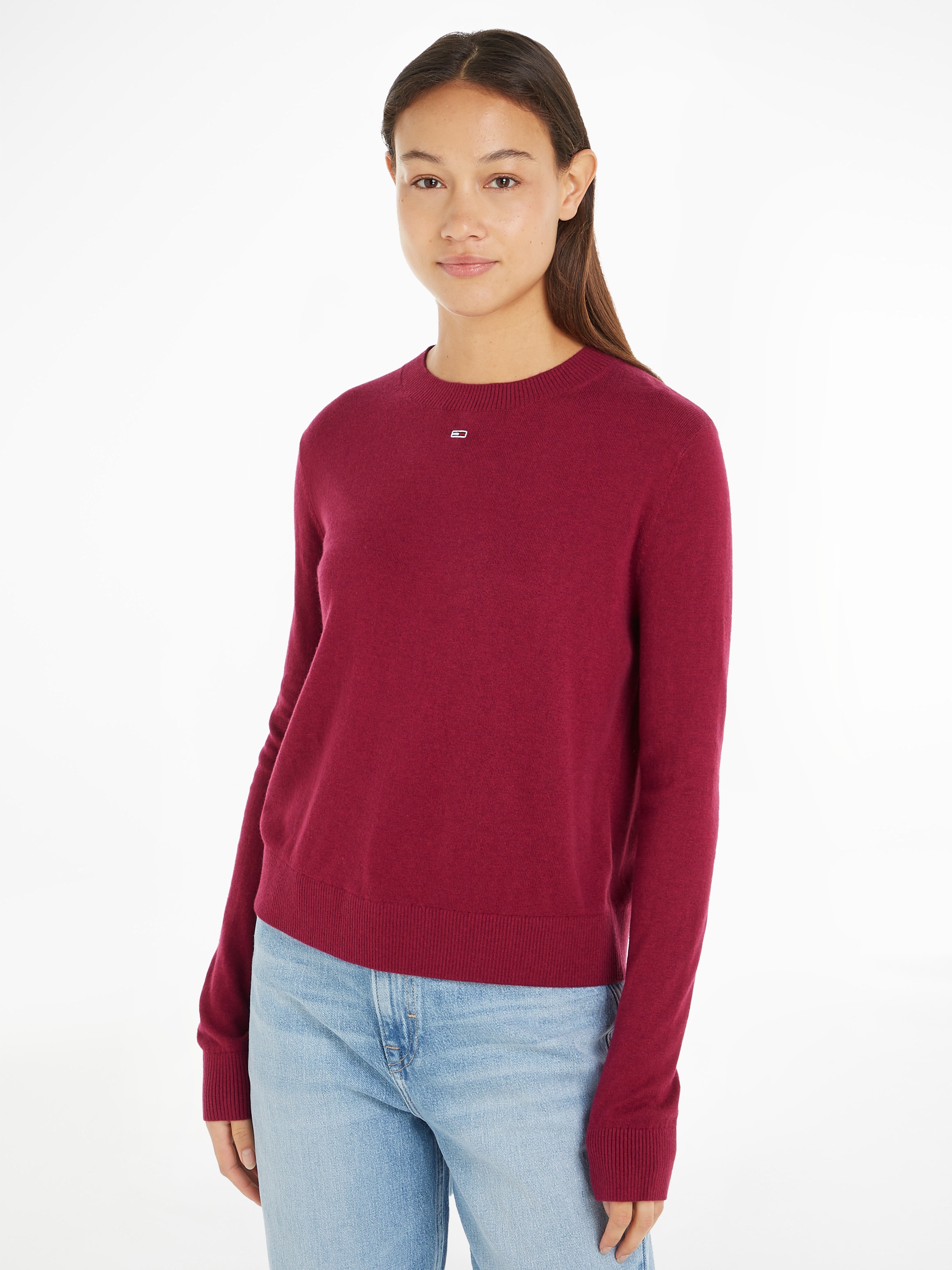 Strickpullover »TJW ESSENTIAL CREW NECK SWEATER«, mit Logostickerei