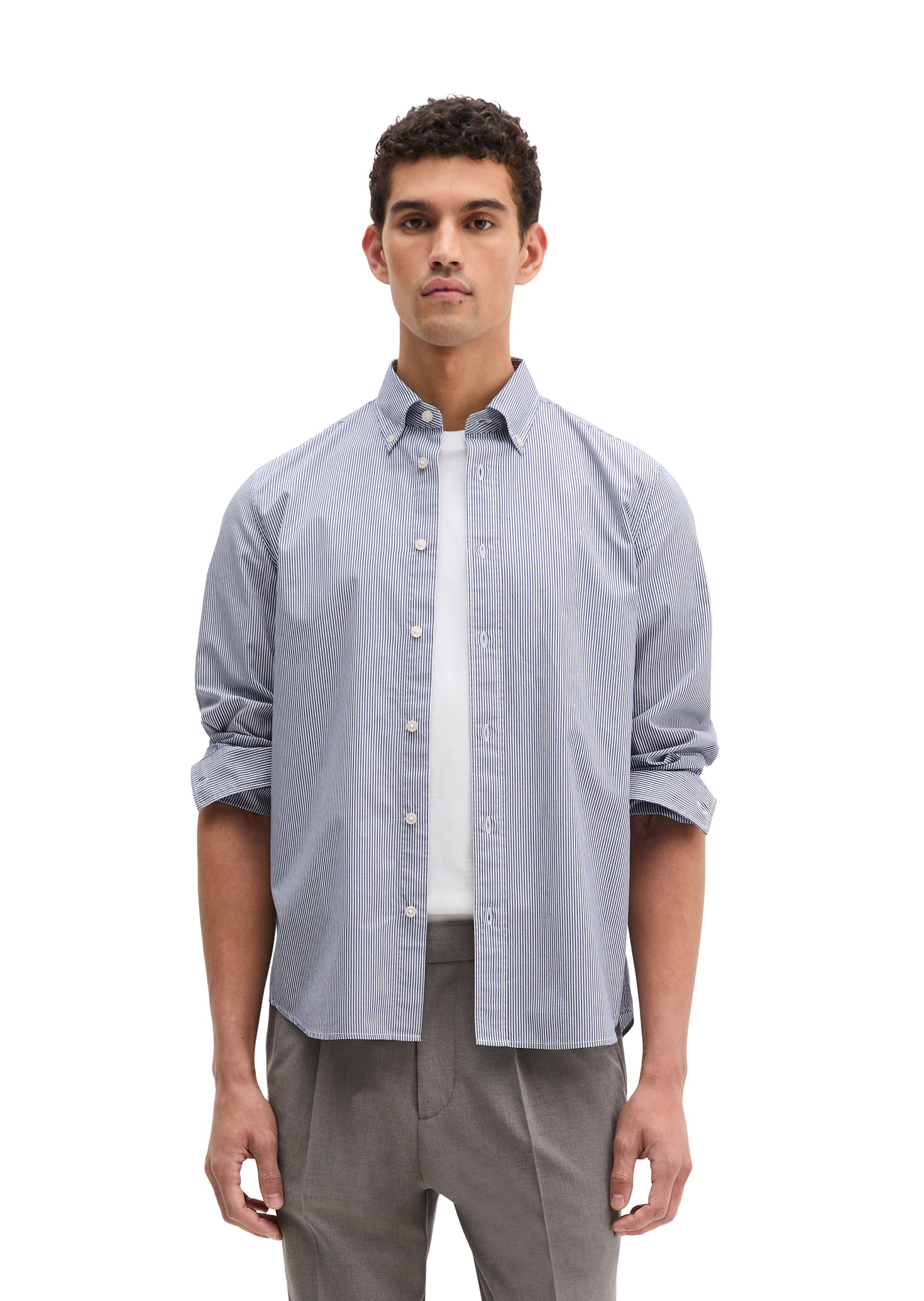 Marc OPolo Streifenhemd regular Fit, Bio-Baumwolle, Button-down-Kragen günstig online kaufen