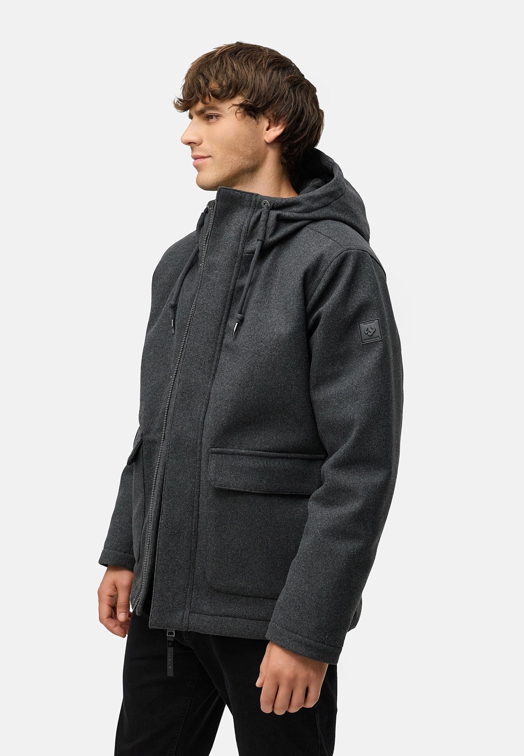 Ragwear Outdoorjacke »Mr Them Felt YOUMODO« mit Kapuze Warmer Herren Wollmantel mit großen Pattentaschen