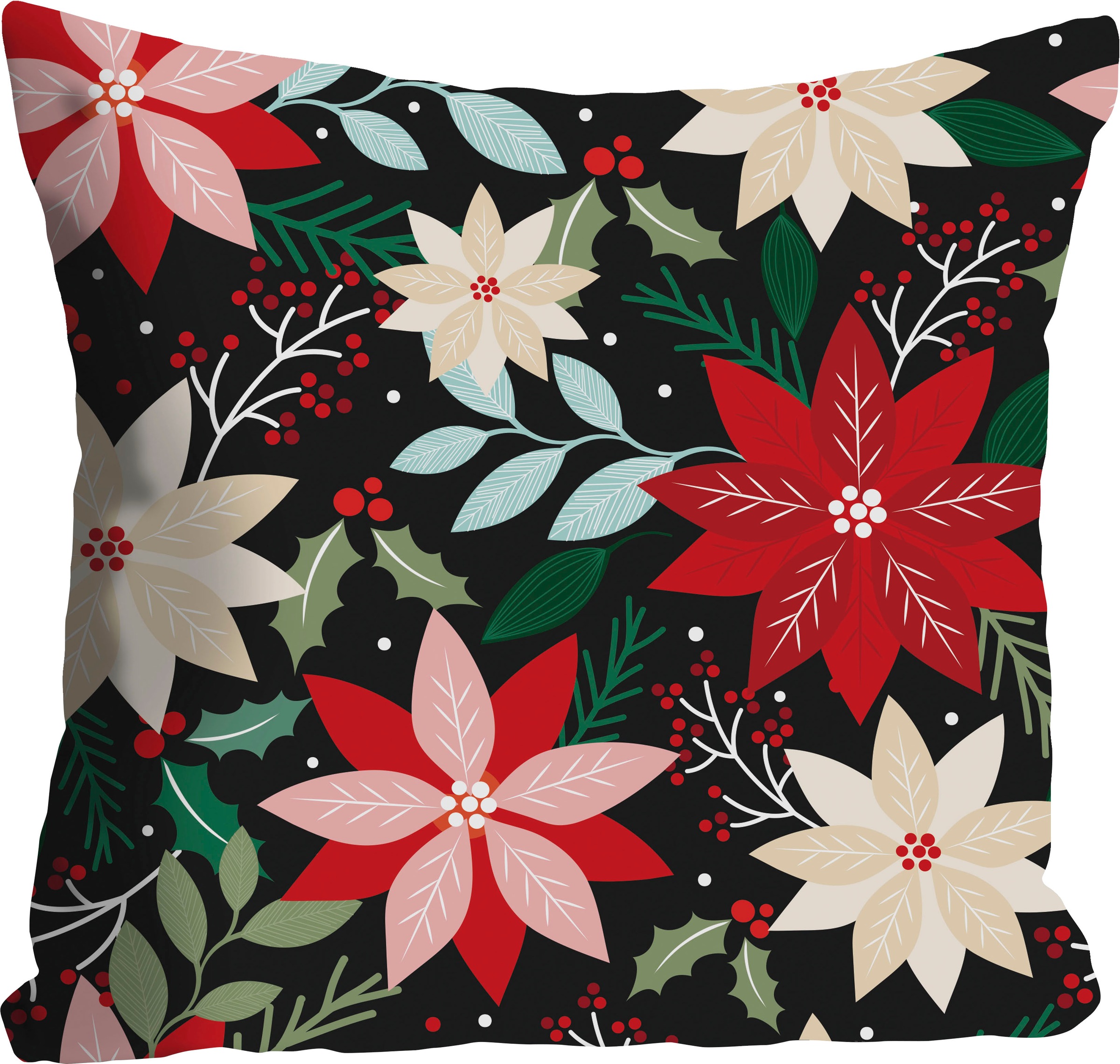 queence Dekokissen "Weihnachtsstern" Kissenhülle,Bunte Blüten,Floral,Farben günstig online kaufen