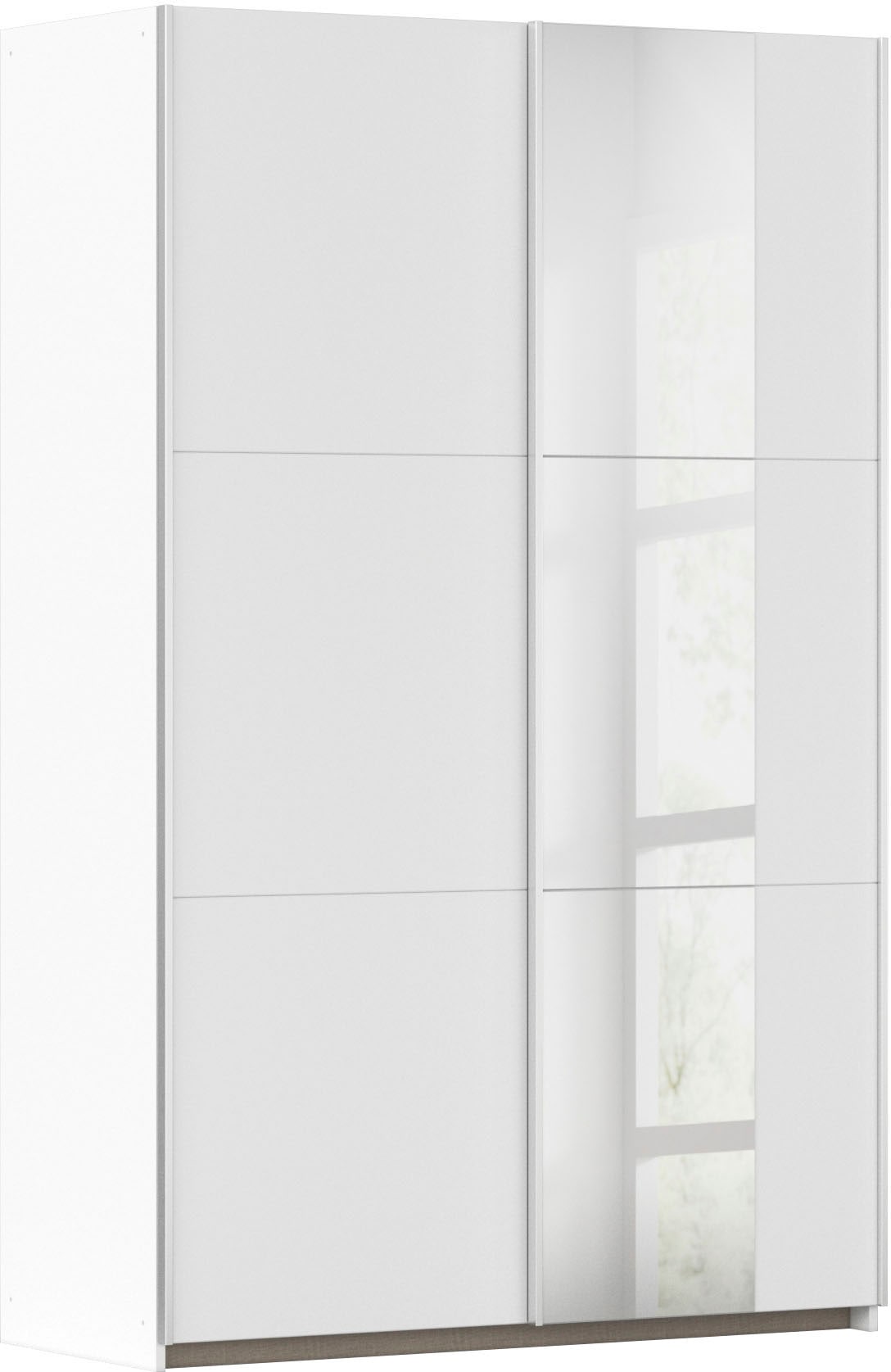 rauch Schwebetürenschrank "Kleiderschrank Drehtürenschrank Schrank Garderobe KRONACH" in 3 Ausstattungen BASIC/CLASSIC/PREMIUM, Breiten 131/175/218/261 cm, optional ohne, mit 1 oder 2 Spiegel, viel Stauraum MADE IN GERMANY
