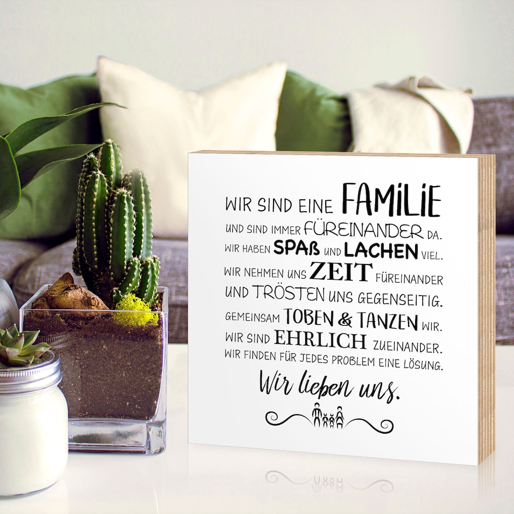 Artland Holzbild »Familie I«, Sprüche & Texte, (1 St.)