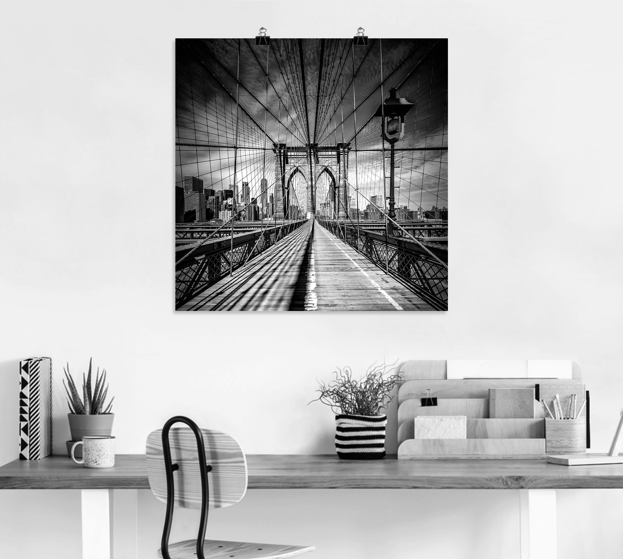 Artland Wandbild »New York City Brooklyn Bridge«, Amerika, (1 St.), als Alubild, Outdoorbild, Leinwandbild, Poster in verschied. Größen