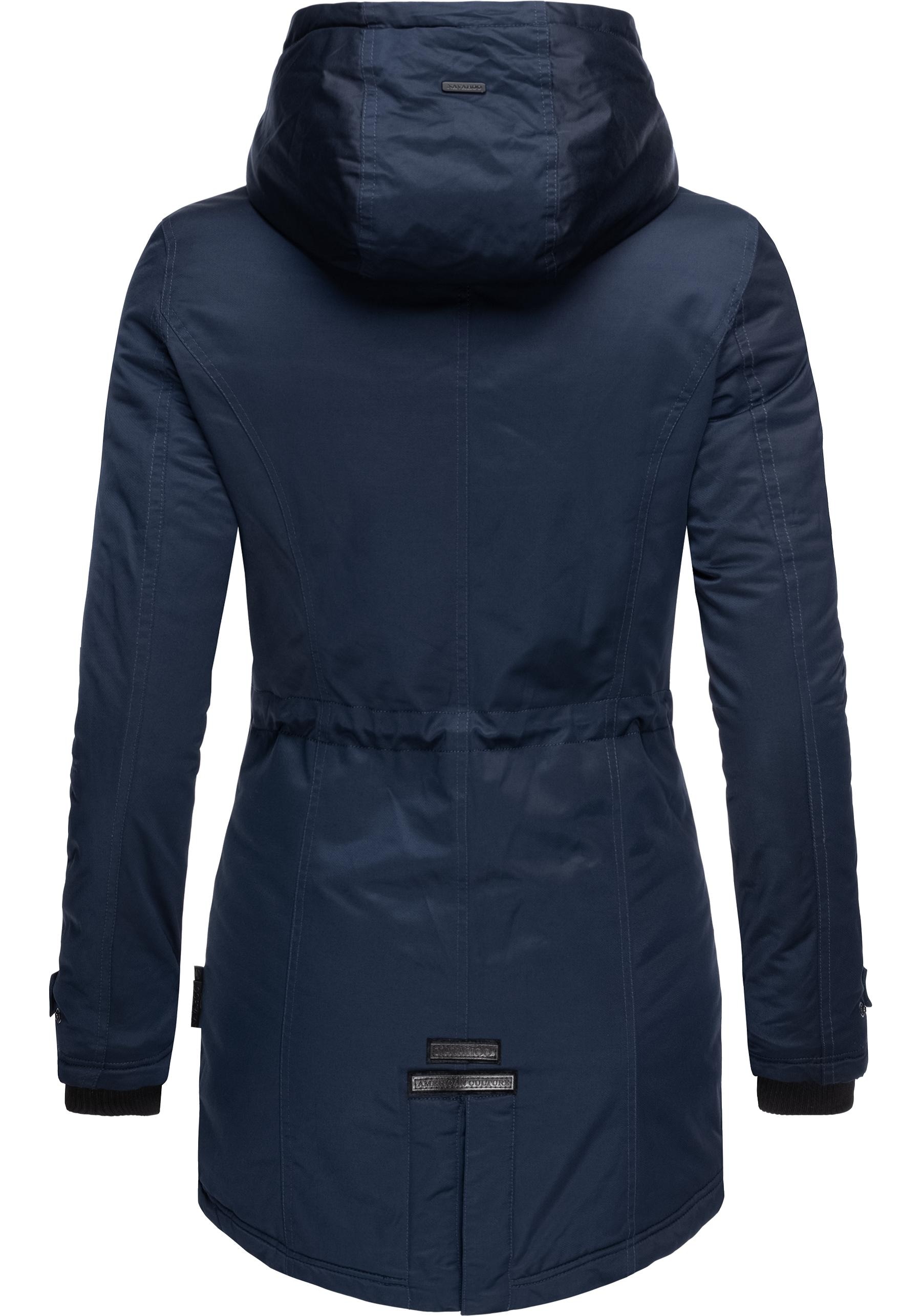 Navahoo Wintermantel »Avrille II«, sportlicher Damen Winter Kurzmantel mit großer Kapuze