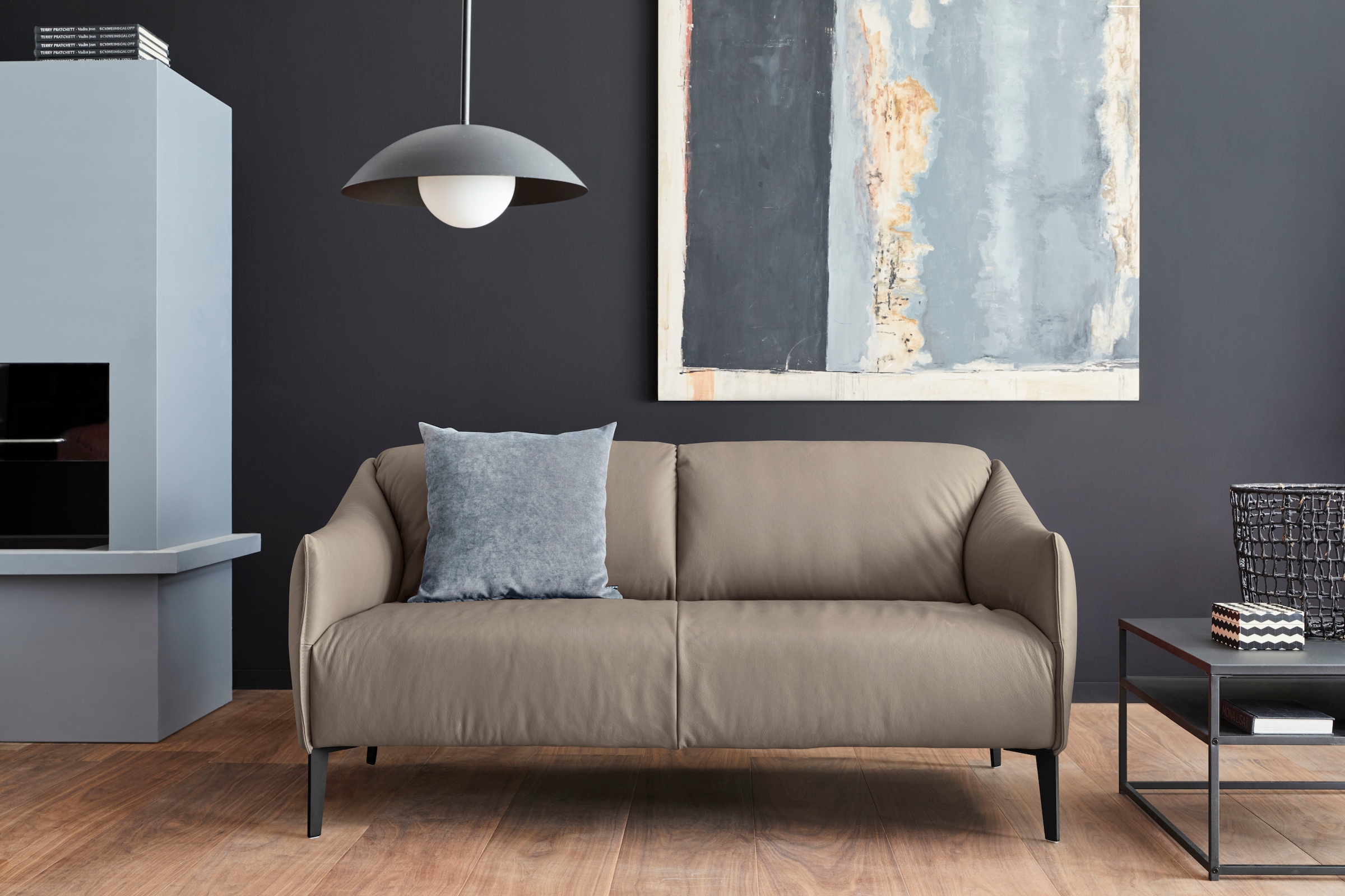 W.SCHILLIG 2,5-Sitzer "sally Designsofa, Loungesofa, bequem, schmale Armlehnen, Breite 174cm" mit Metall-Winkelfüßen in Schwarz pulverbeschichtet, Breite 174 cm