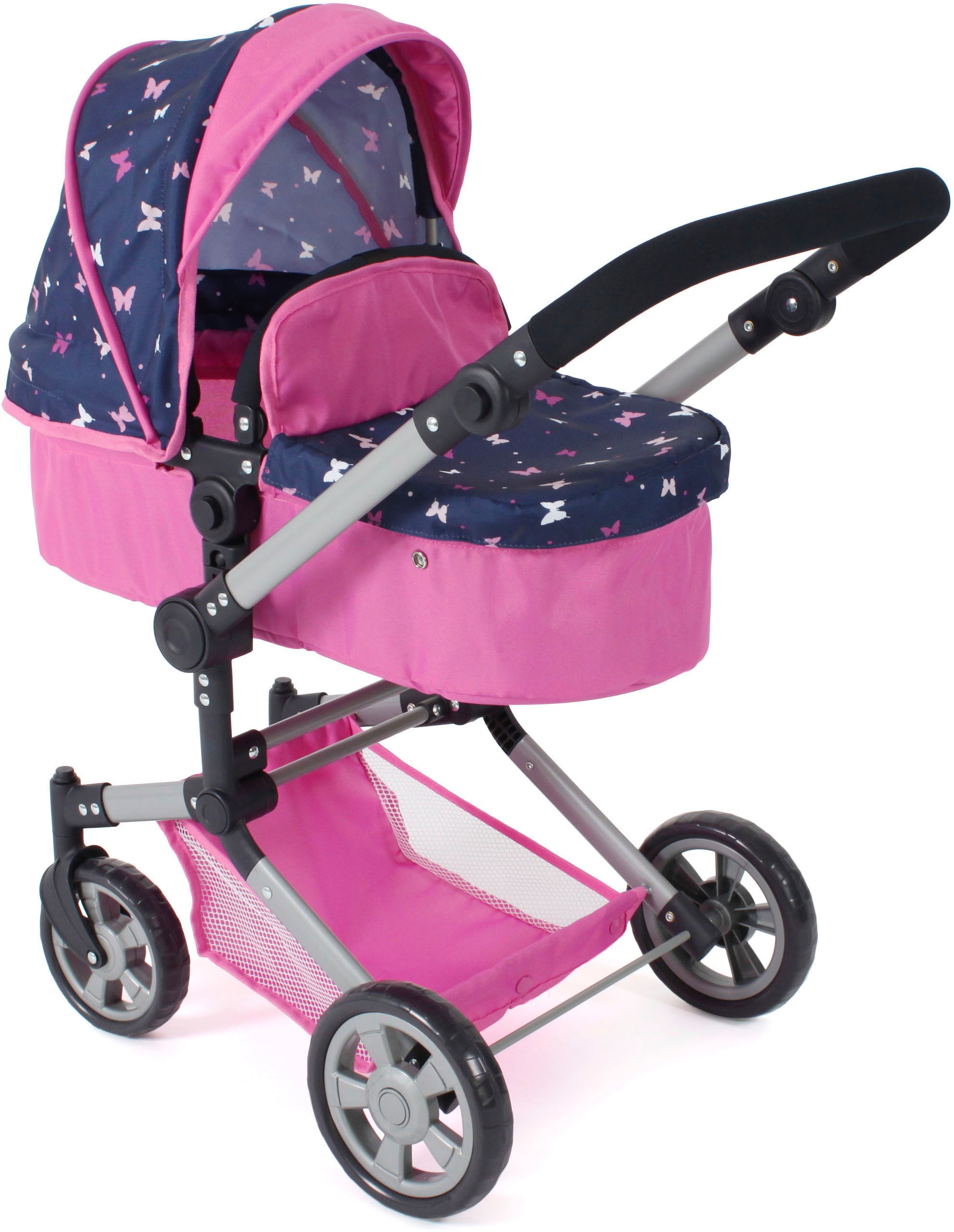 CHIC2000 Kombi-Puppenwagen »Linus, Butterfly, rosa«, (Set)