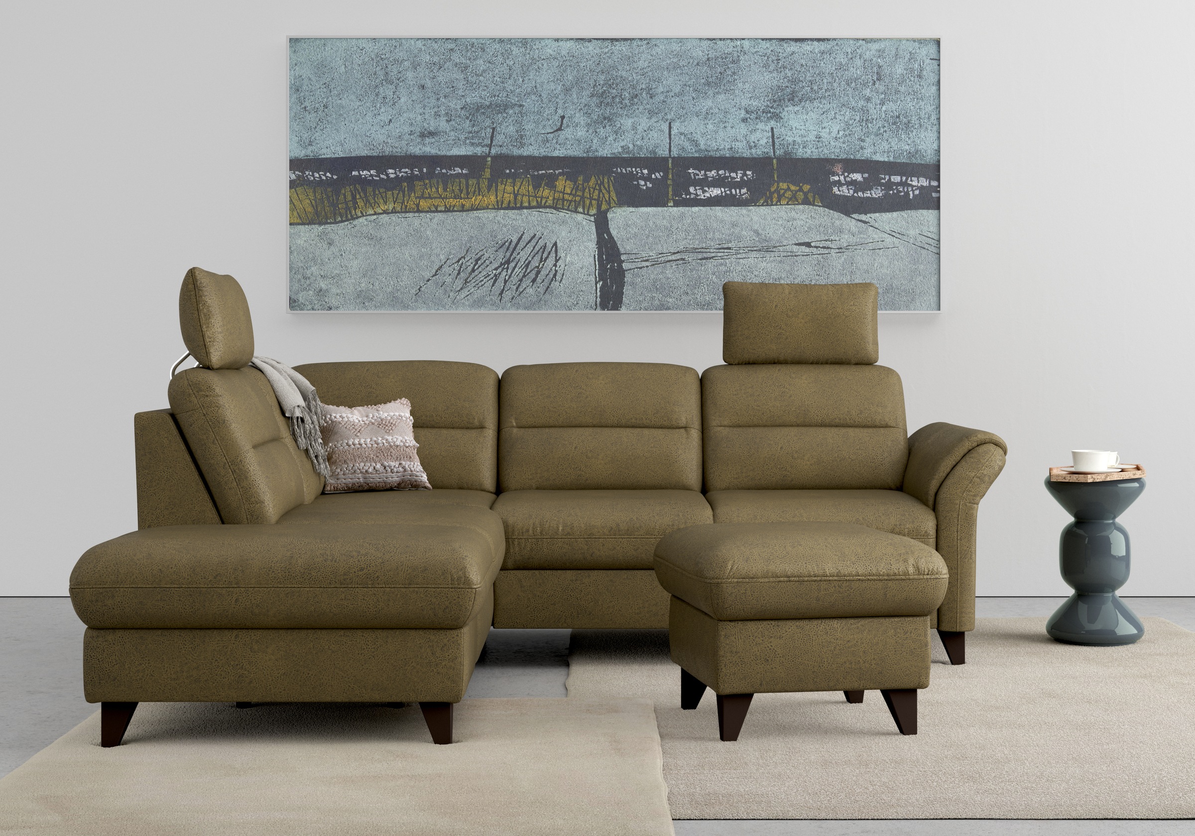 sit&more Ecksofa "Mellum L-Form" Federkern, wahlweise mit Bettfunktion, Sta günstig online kaufen