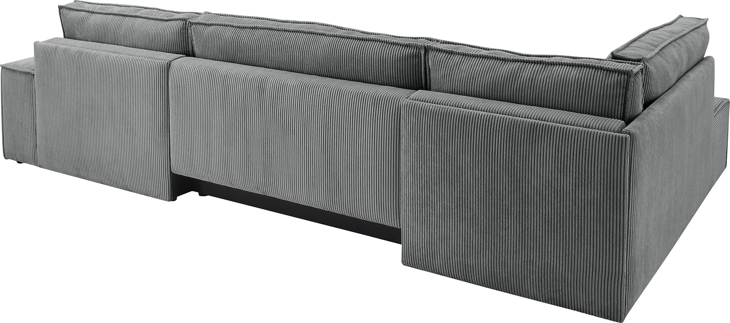 Home affaire Wohnlandschaft »SHERWOOD 329 cm, U-Form, Schlafsofa,«, Schlaffunktion m. Bettkasten (194x139 cm), Cord, Vintage, Samtvelours