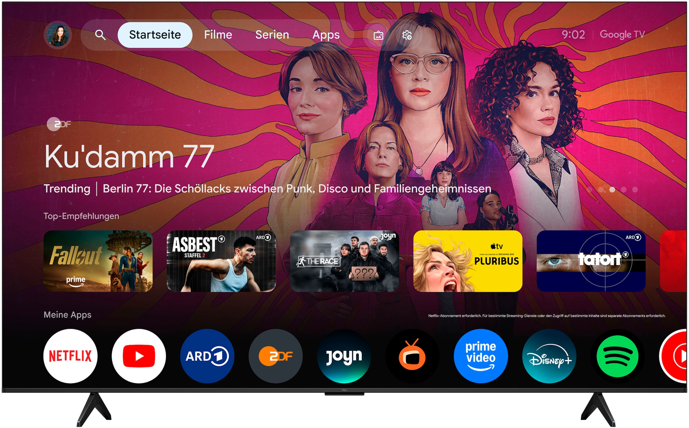 TCL QLED-Fernseher »85T61DX1« 215 cm/85 ″ Smart-TV