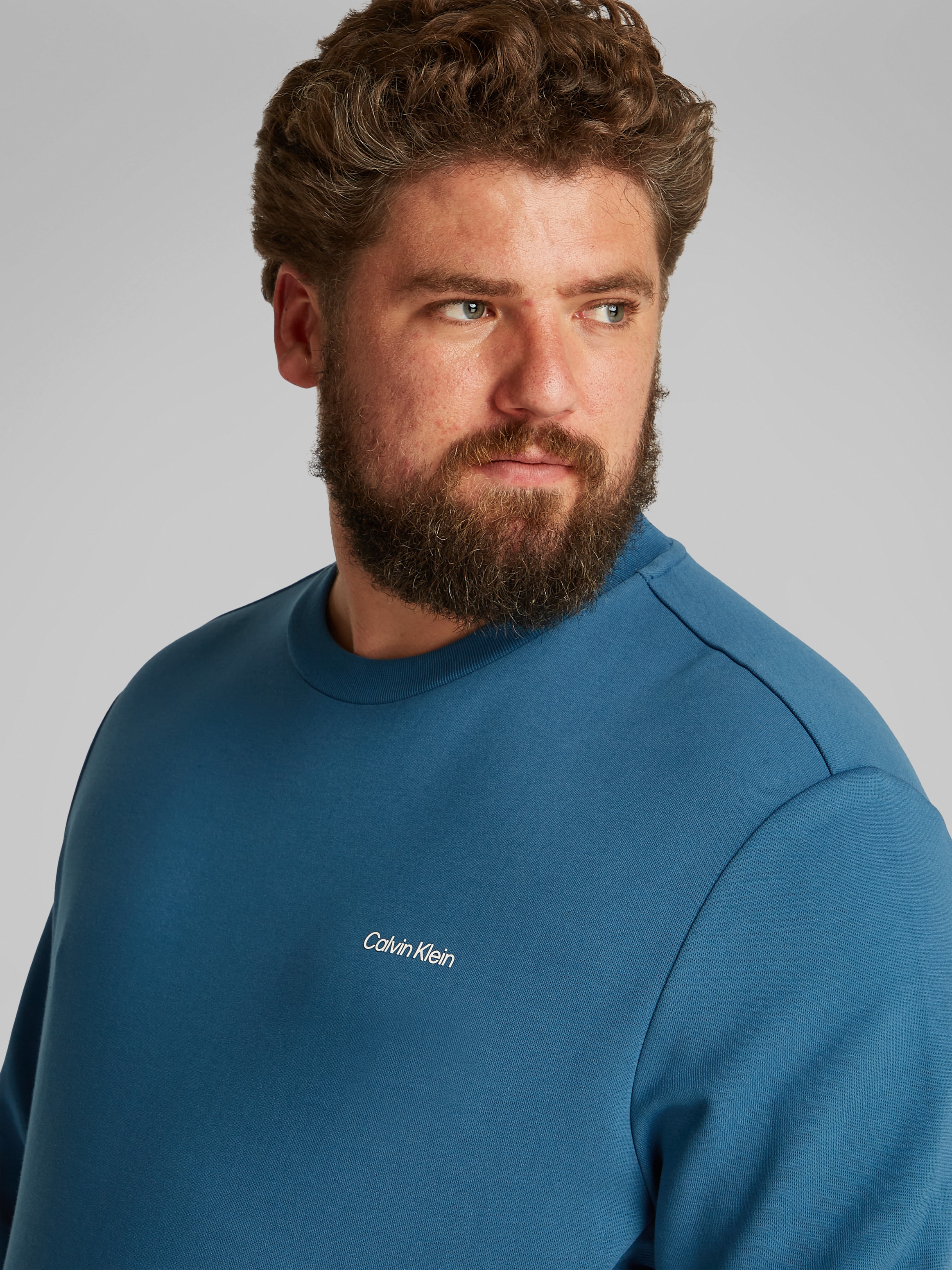Calvin Klein Big&Tall Sweatshirt »BT_MICRO LOGO REPREVE SWEATSHIRT«, in Großen Größen, mit Logoschriftzug