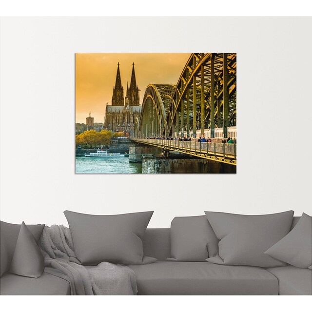 Artland Wandbild »Kölner Dom mit Hohenzollernbrücke«, Deutschland, (1 St.),  als Alubild, Leinwandbild, Wandaufkleber oder Poster in versch. Größen  bestellen | BAUR