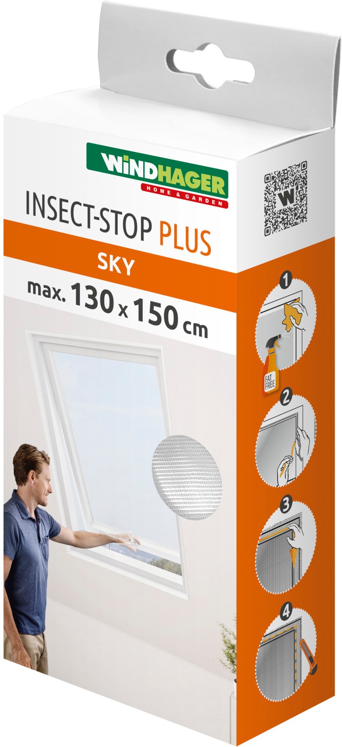 Windhager Fliegengitter-Gewebe »für Dachfenster mit Reißverschluss, Insektenschutz ohne bohren« 1 Stk. tlg. Insektenschutzgitter 130 x 150 cm, erhältlich in anthrazit oder weiß
